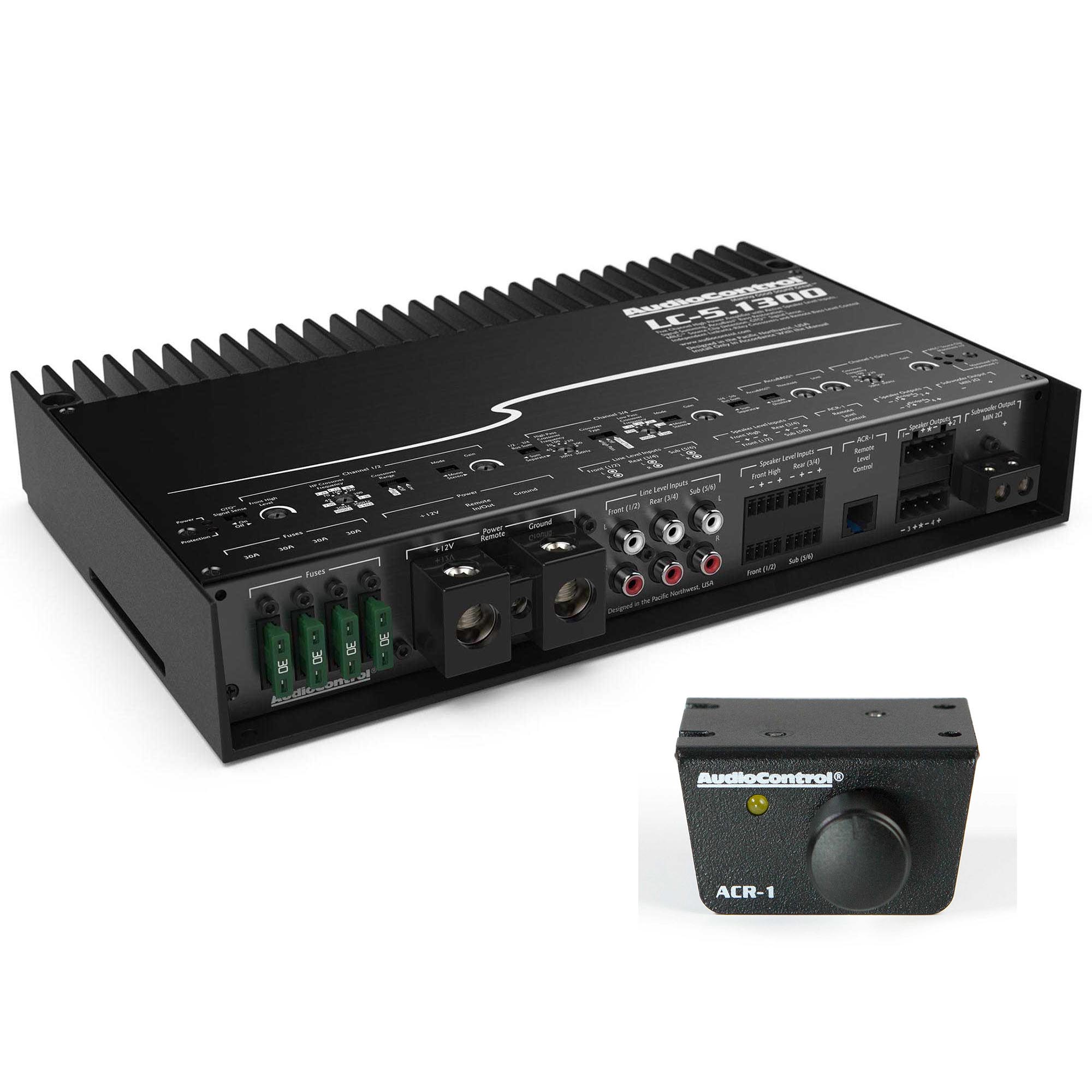 AudioControl LC-5.1300 High-power Multi-channel Amplifier With Accubass® and AudioControl ACR-1 Dash Remote