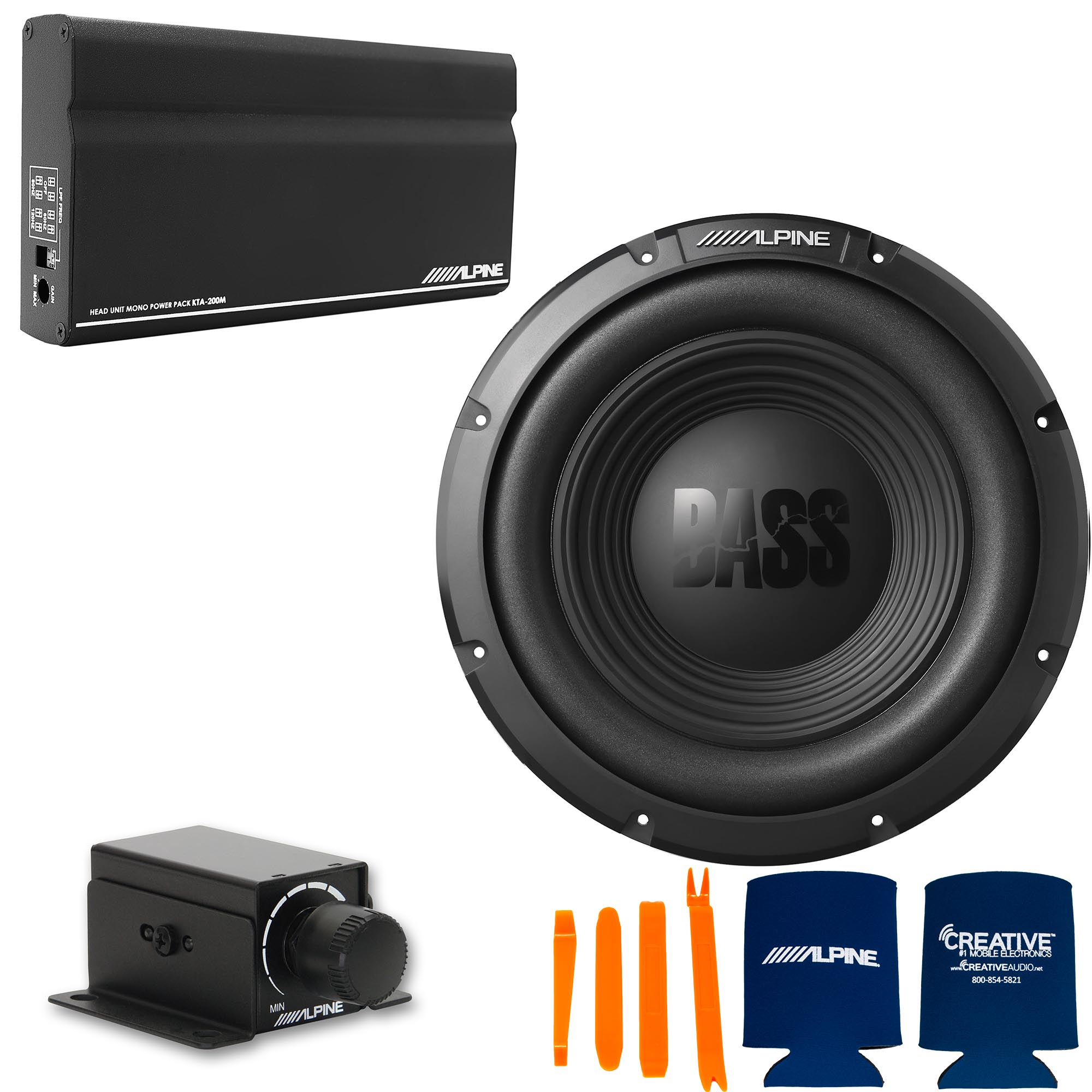 Alpine KTA-200M Mono Power Pack Amp with Alpine W12S4 12