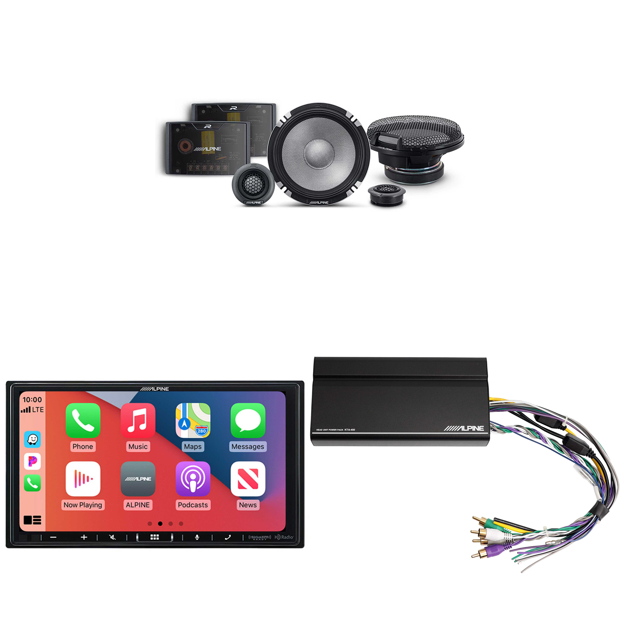 Alpine iLX-407 7-Inch Multimedia Receiver Apple Carplay and Android Auto w/ R2-S652 6.5