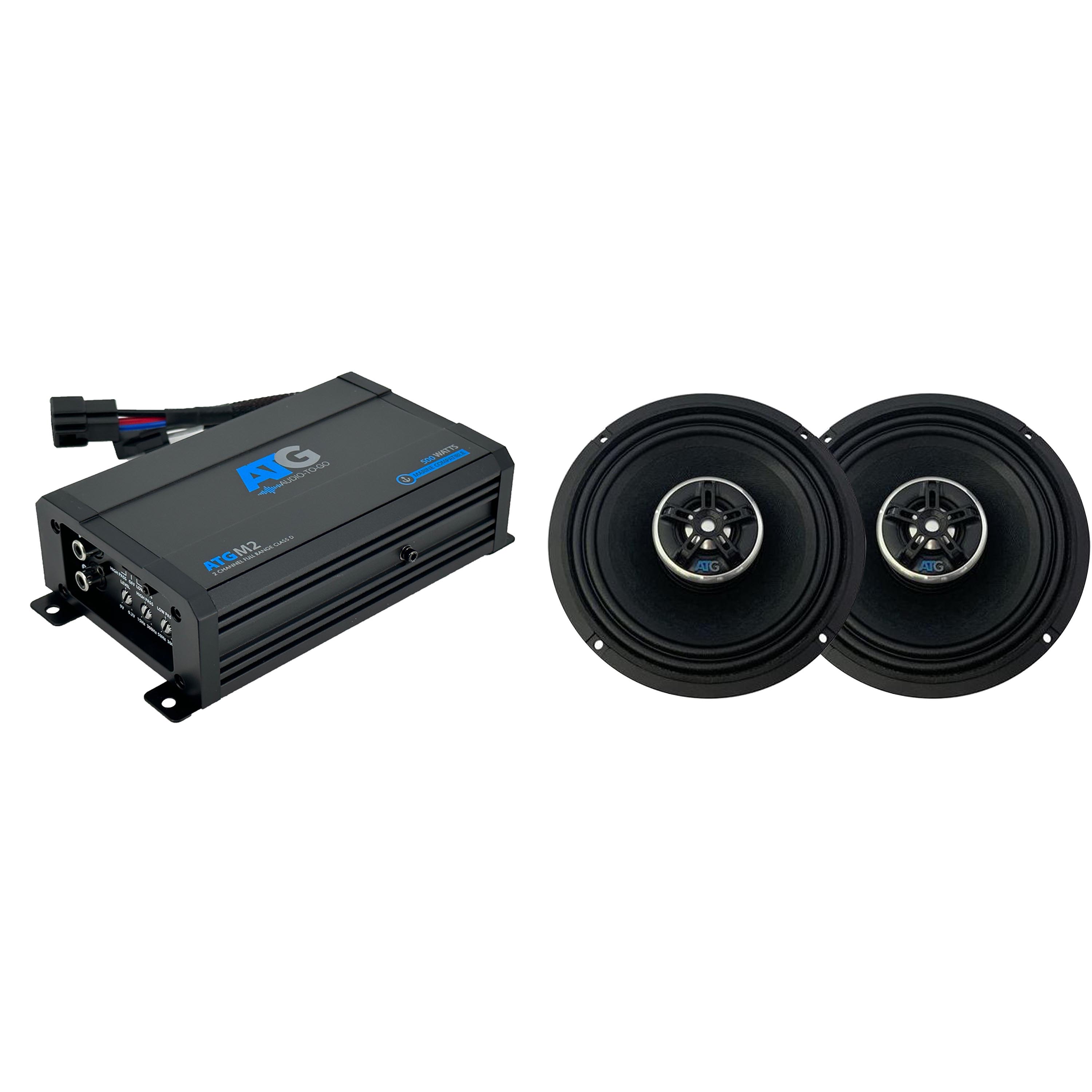 ATG Audio Marine Certified 500 Watt 2 Channel Mini Amplifier with 1-Pair 6.5