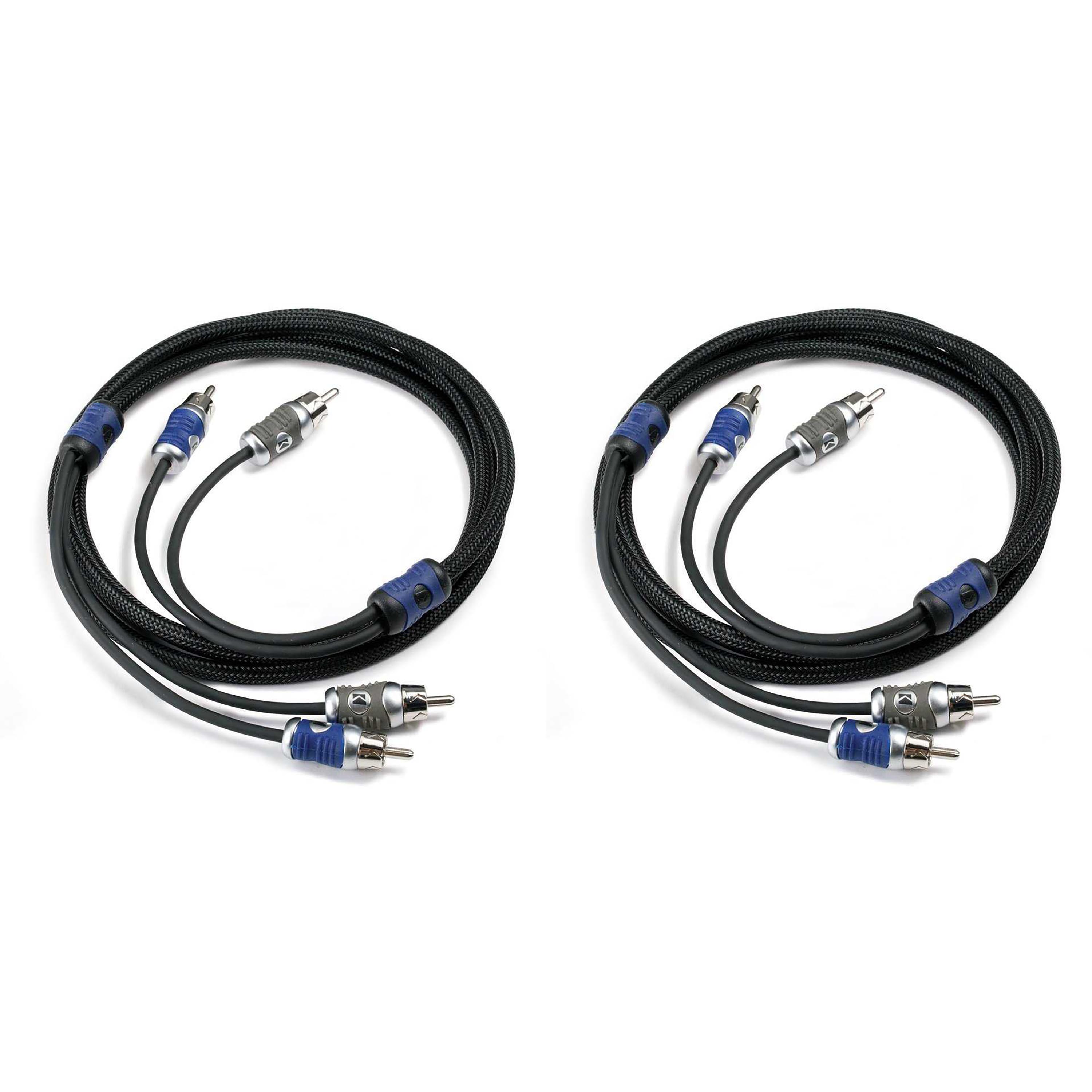 Kicker (2) 46QI25 Q-Series 2-Channel RCA Interconnects, 5.0 Meter Bundle