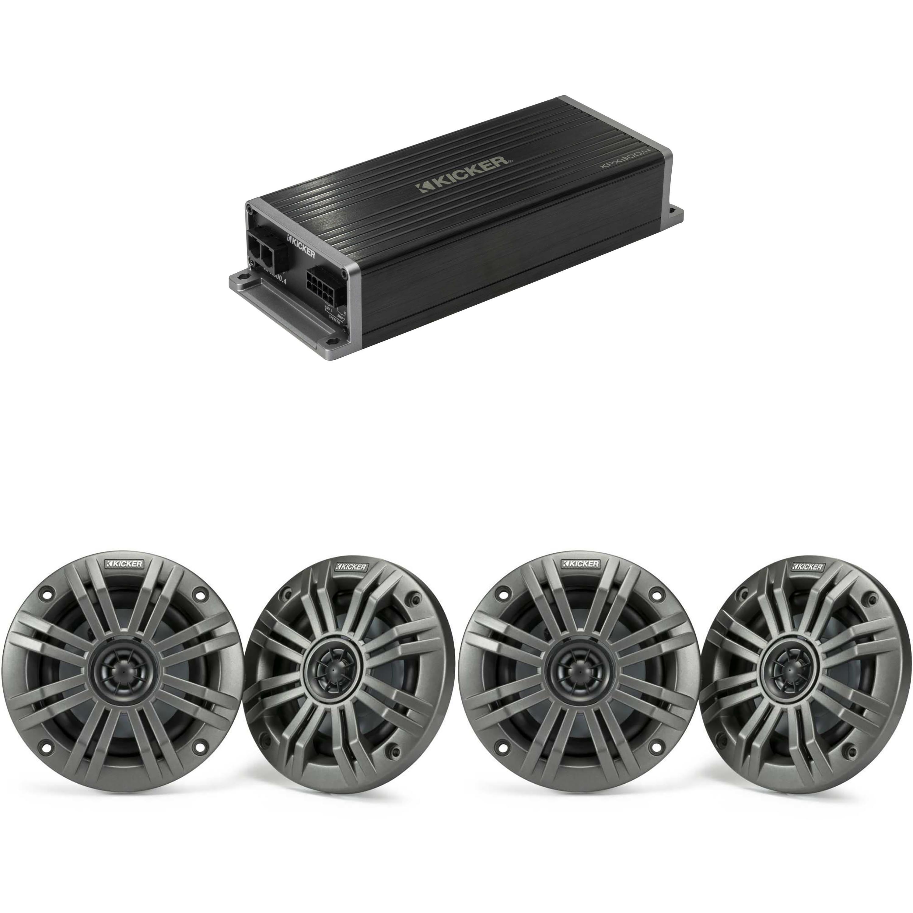Kicker Marine KPX300.4 Powersports Amp & (2 ) 4