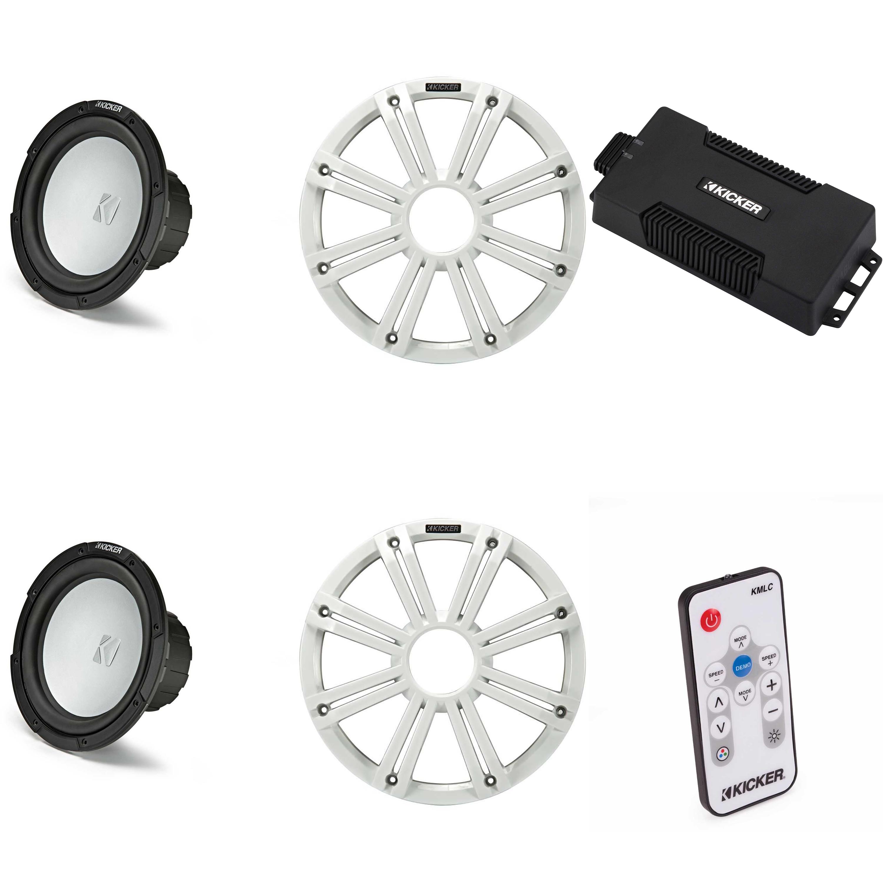 Kicker 48PXA6001 Weatherproof Powersport Mono Amp & (2) 10