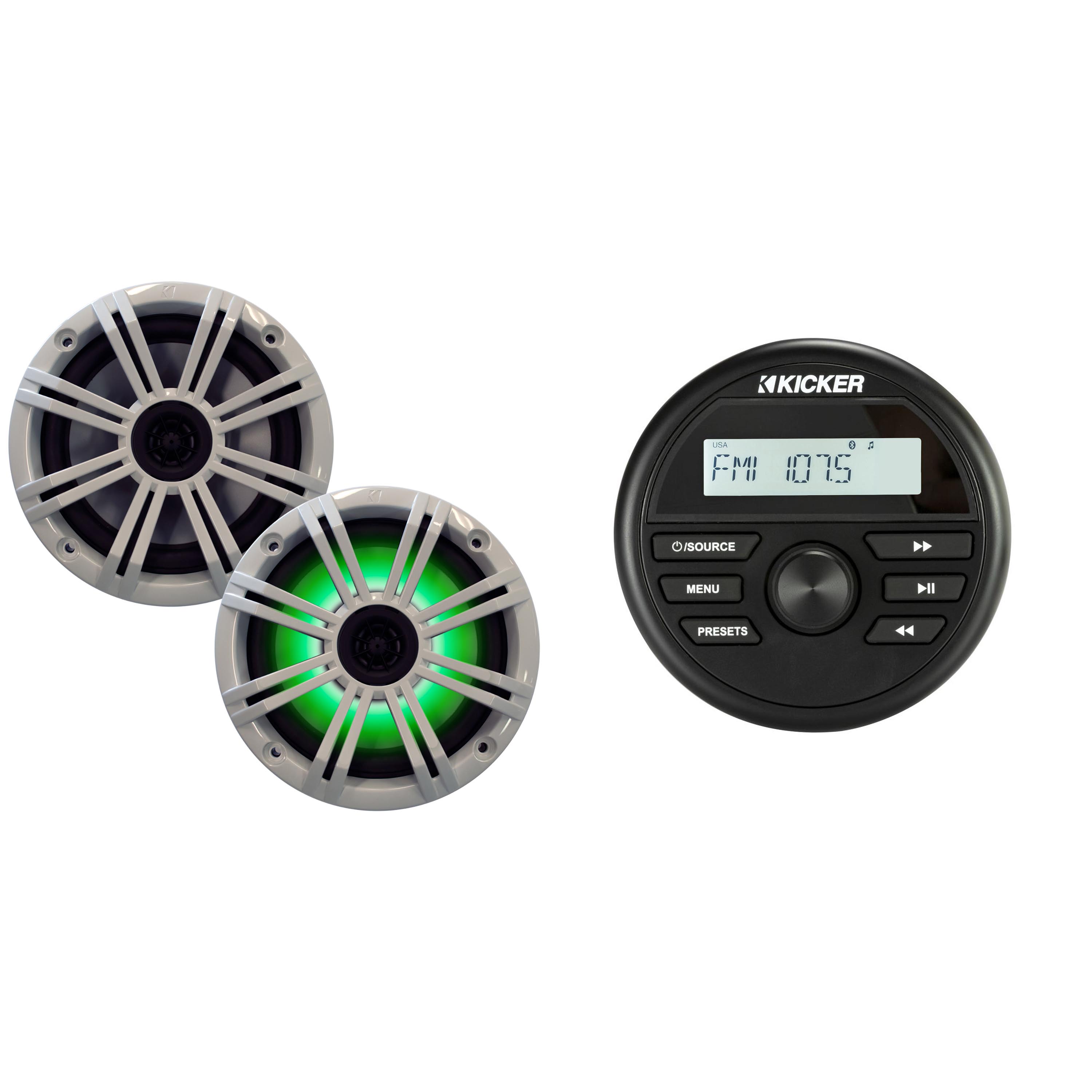 Kicker Marine Radio 46KMC2 and 6.5
