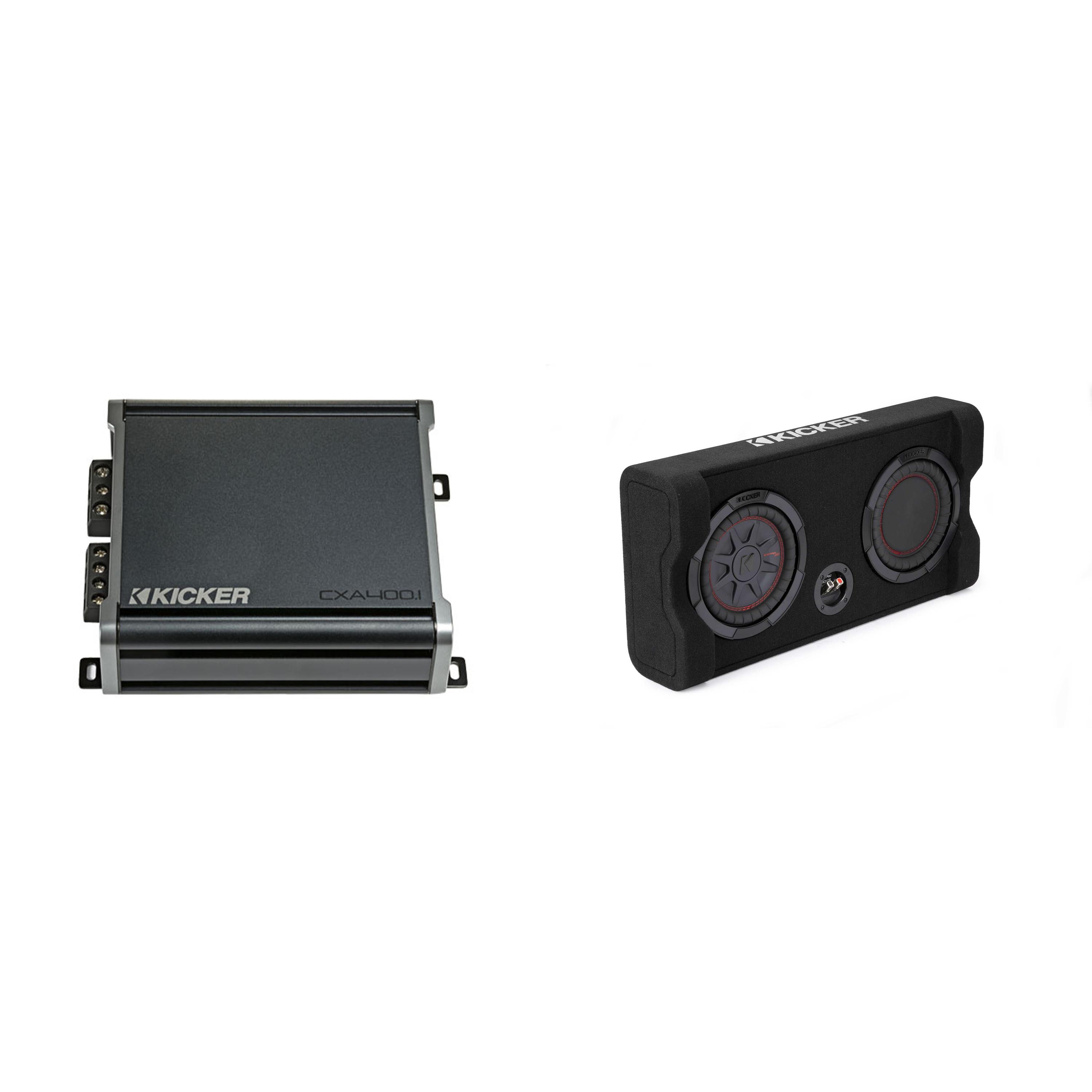 Kicker Comp RT 8 Inch 48TRTP82 Thin Down Firing Enclosure Package with 46CXA4001 Amplifier