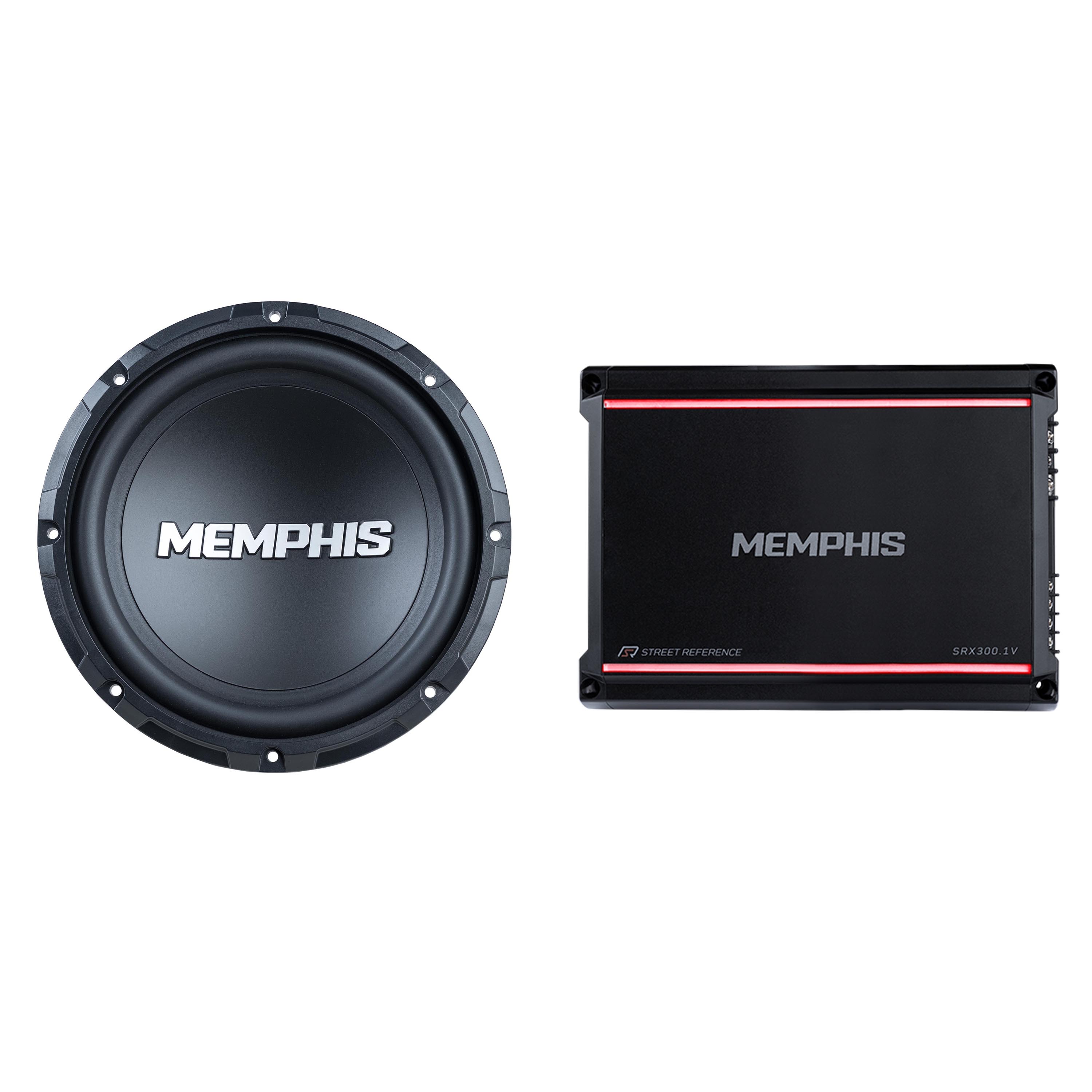 Memphis Audio SRX300.1V Mono 2-Ohm 300 Watt with SRX1040V 10