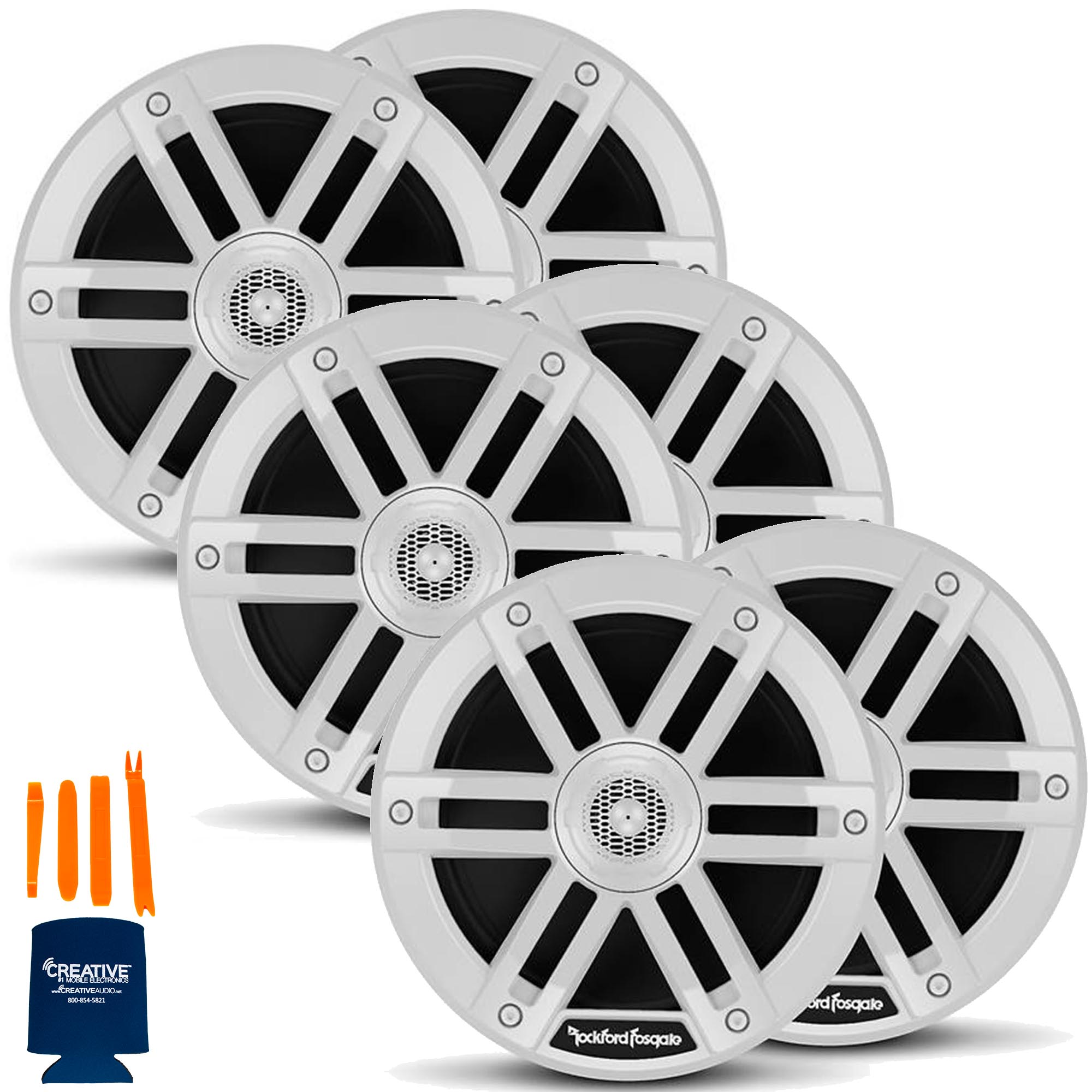 Rockford Fosgate 3 Pair M0-65 M0 Series 6.5” Marine 2-Way System- 65 Watts Rms, 250 Watts Peak, White Grilles Included