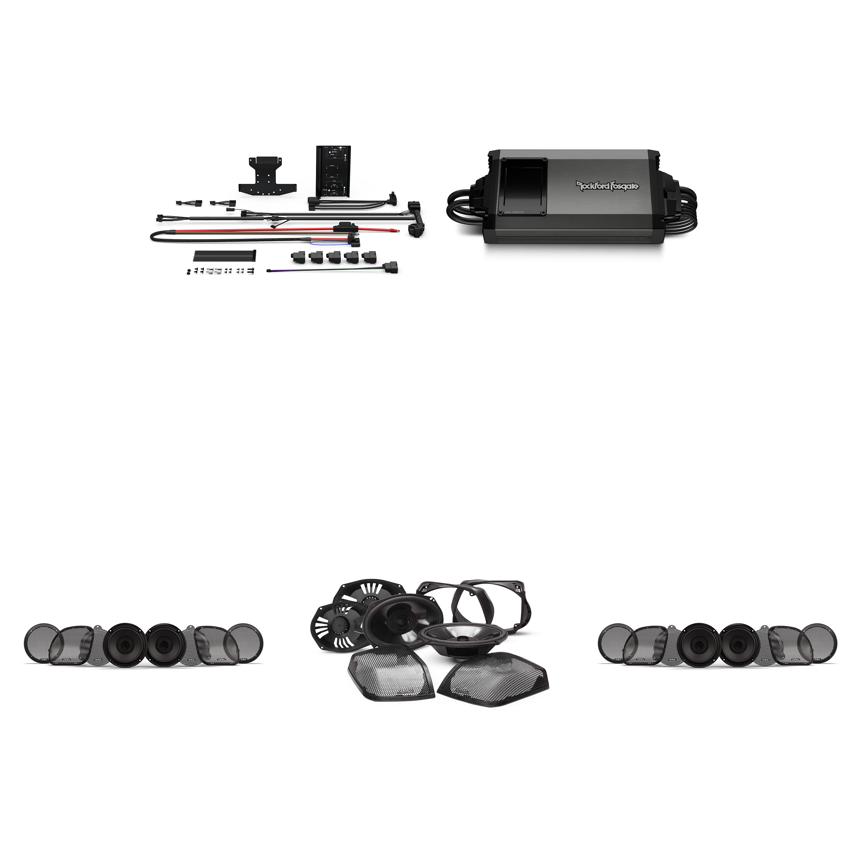 Rockford Fosgate HD14U-STAGE3 Six Speakers & Amplifier Kit Compatible With Select 14-23 Road Glide Ultra And Street Glide Ultra Motorcycles