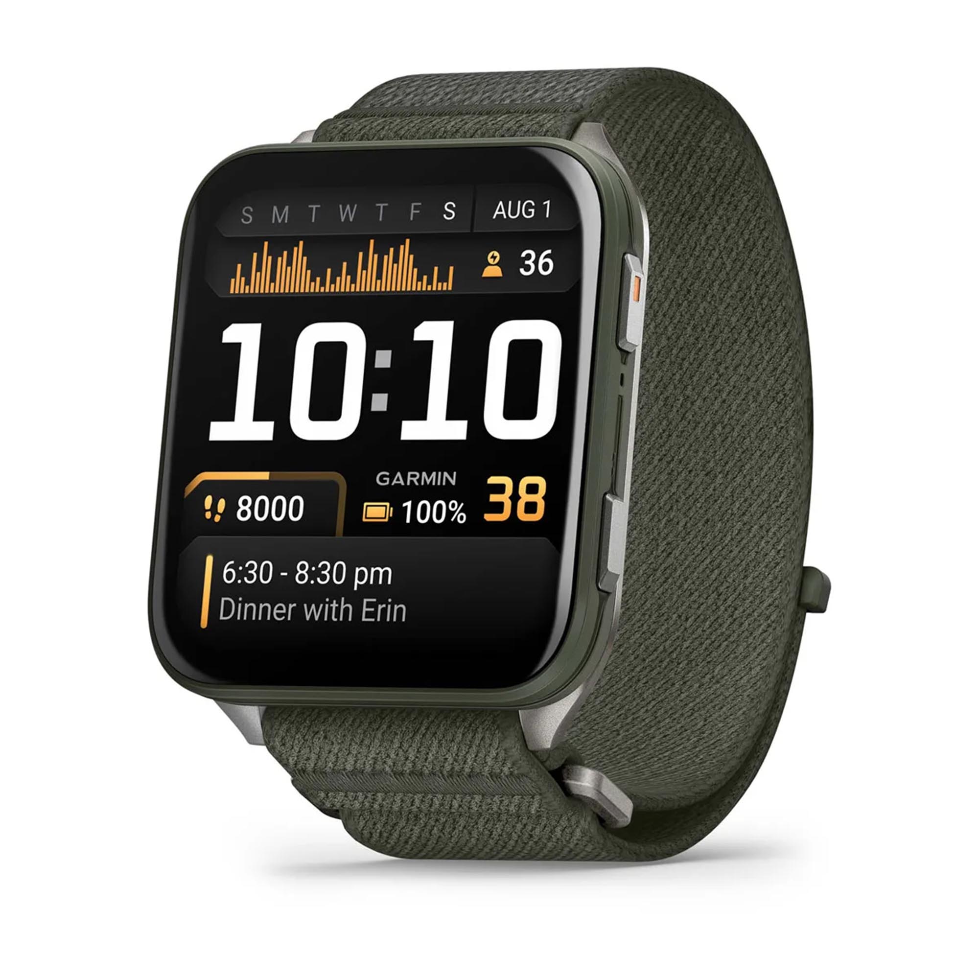 Garmin Venu-X1-M Moss with Titanium Caseback and Moss ComfortFit Nylon Band
