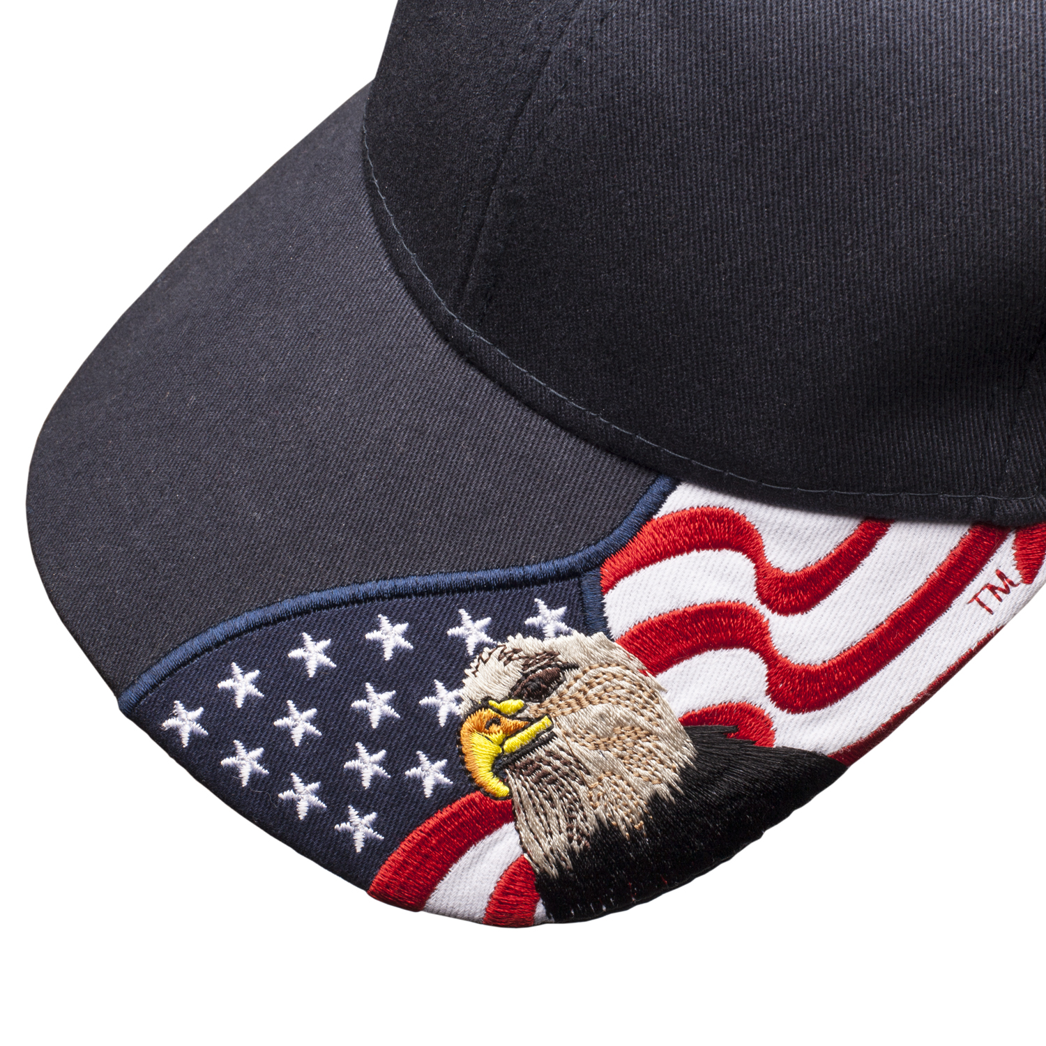Patriotic American Eagle and Flag Baseball Cap USA 3D Embroidery, Navy