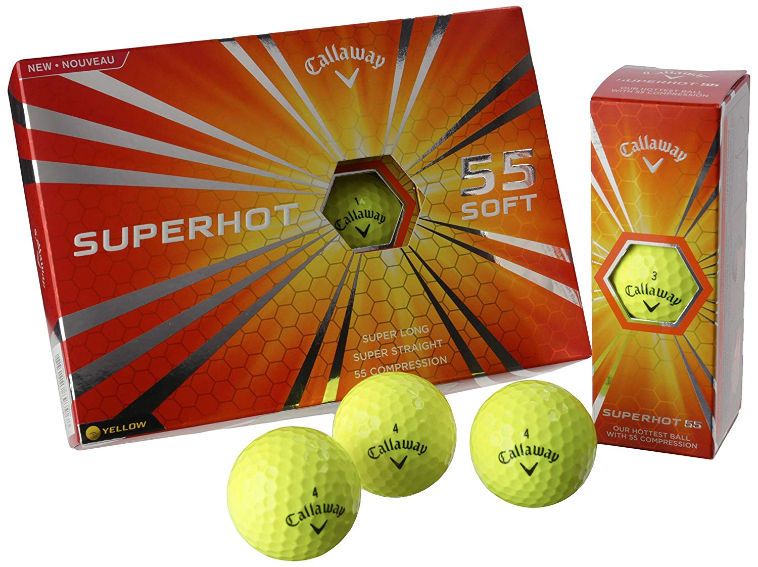 Callaway Superhot 55 Yellow Golf Balls 1 Dozen (12Ball Pack) eBay