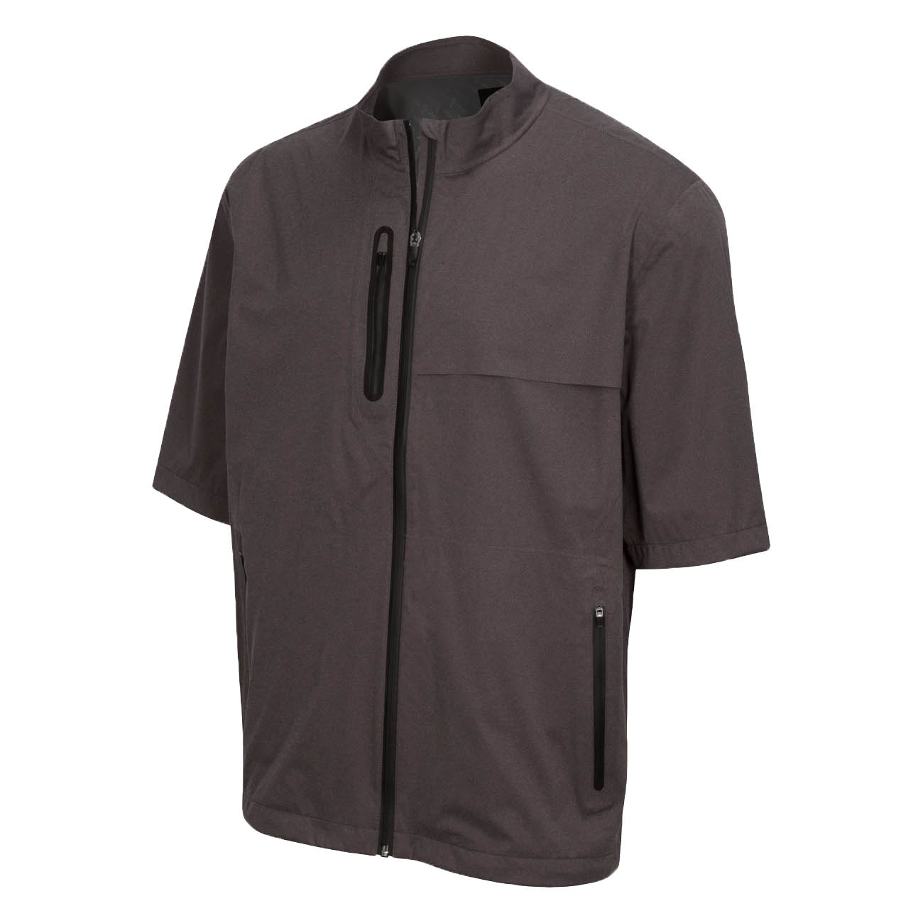 Greg Norman Golf Short Sleeve Men's Weatherknit Rain Jacket Black