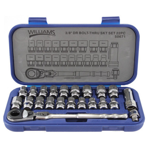 22 Piece 3/8" Drive Bolt Thru Socket Set eBay