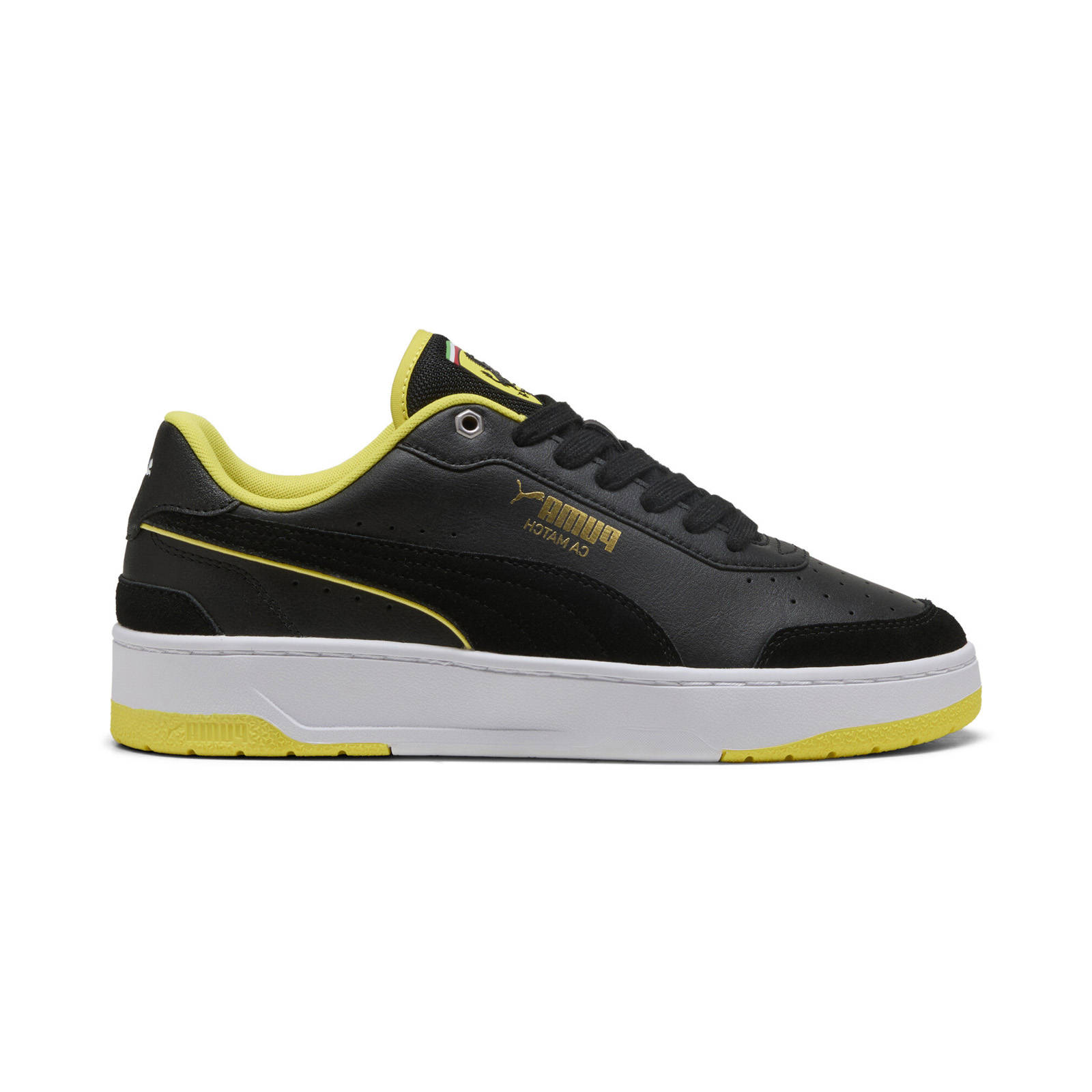 Puma Scuderia Ferrari CA Match Herren Schwarz Leder Sportschuh - Bild 2 von 8