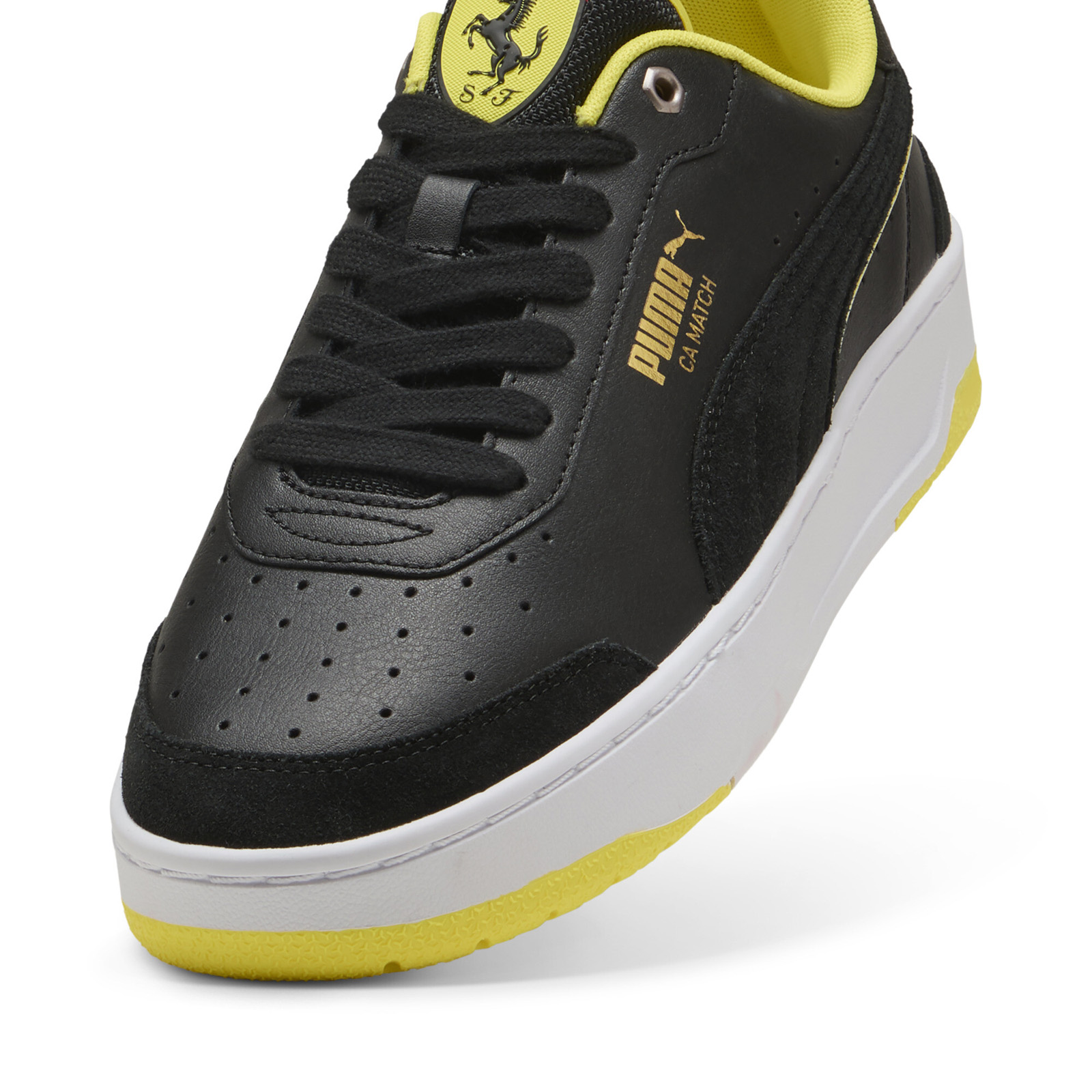 Puma Scuderia Ferrari CA Match Herren Schwarz Leder Sportschuh - Bild 4 von 8