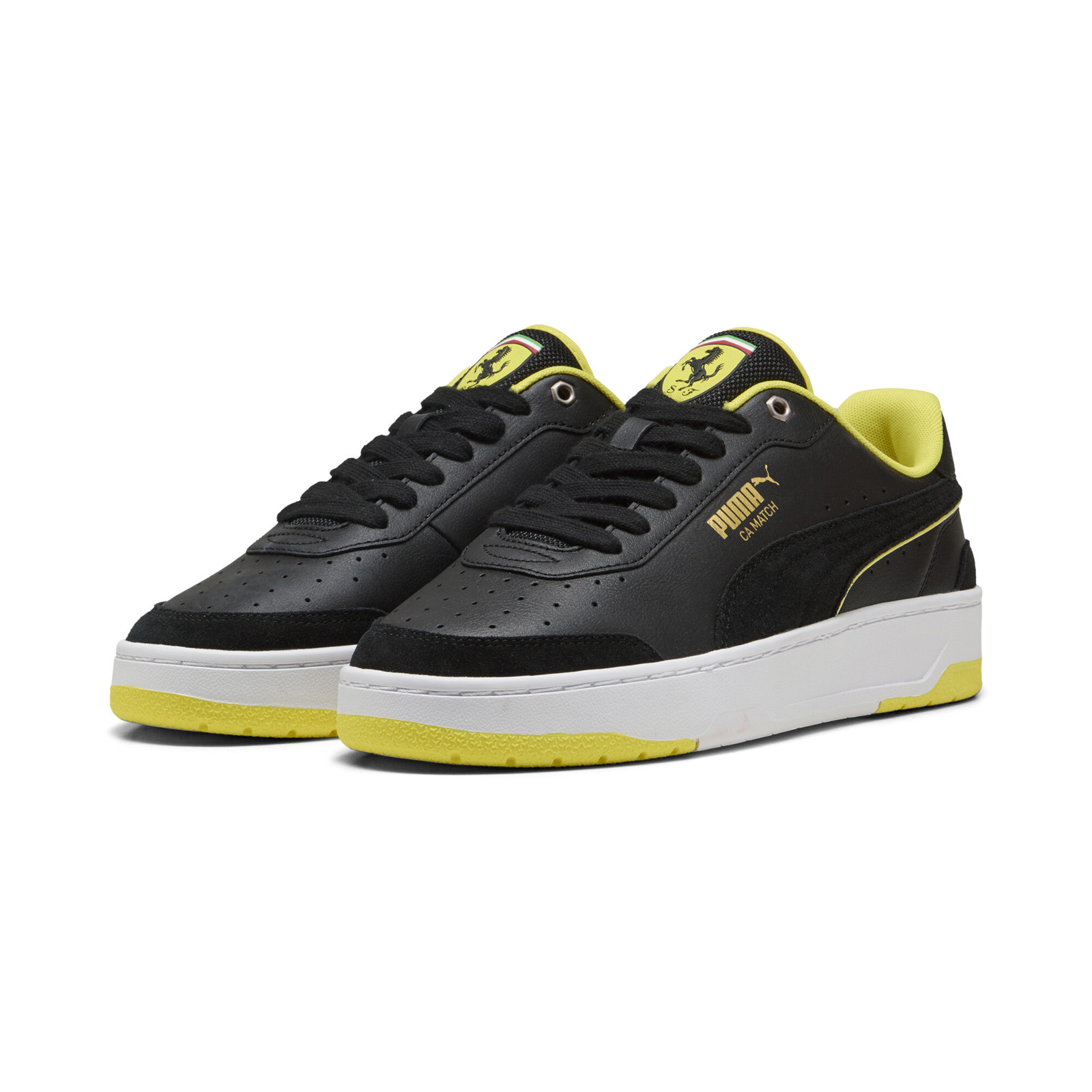 Puma Scuderia Ferrari CA Match Herren Schwarz Leder Sportschuh - Bild 5 von 8