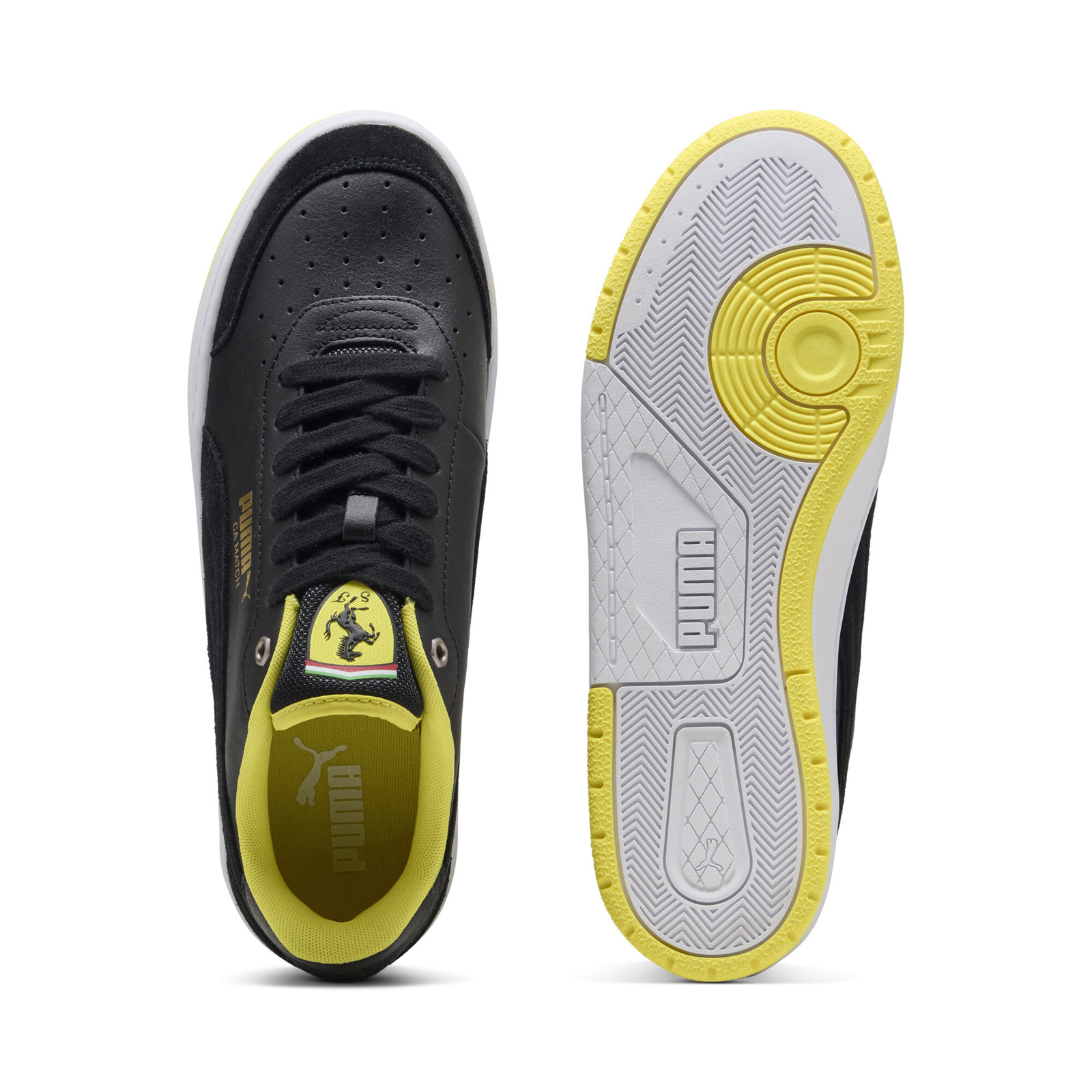 Puma Scuderia Ferrari CA Match Herren Schwarz Leder Sportschuh - Bild 6 von 8