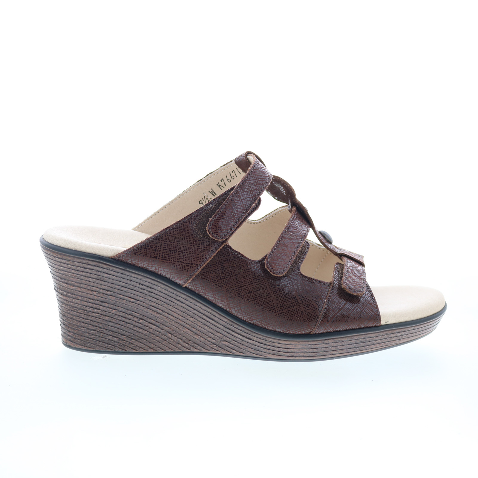 SAS Ginger 3100-655 Womens Brown Wide Leather Strap Wedges Sandals Shoes - Picture 2 of 8