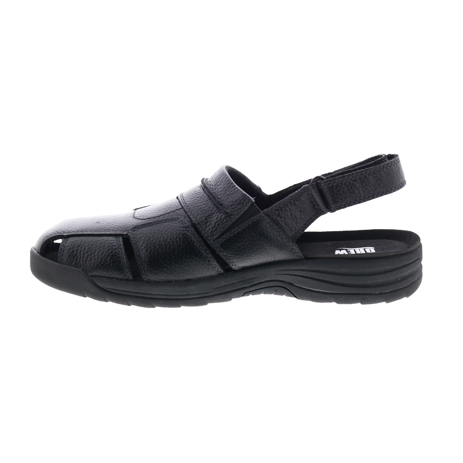 Drew Barcelona 47792-14 Mens Black Leather Strap Sport Sandals
