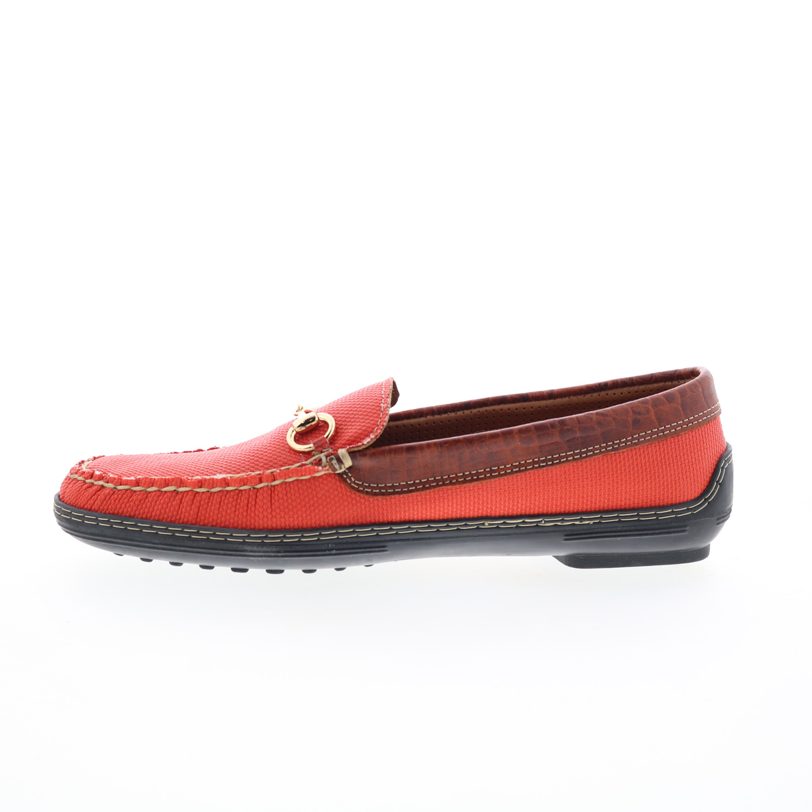 Stunning T.B.Phelps Horse Bit driver loafers in great condition as shown. T.B. Phelps Traditions Mesh Horse Bit Mens Orange Loafers  main image 2