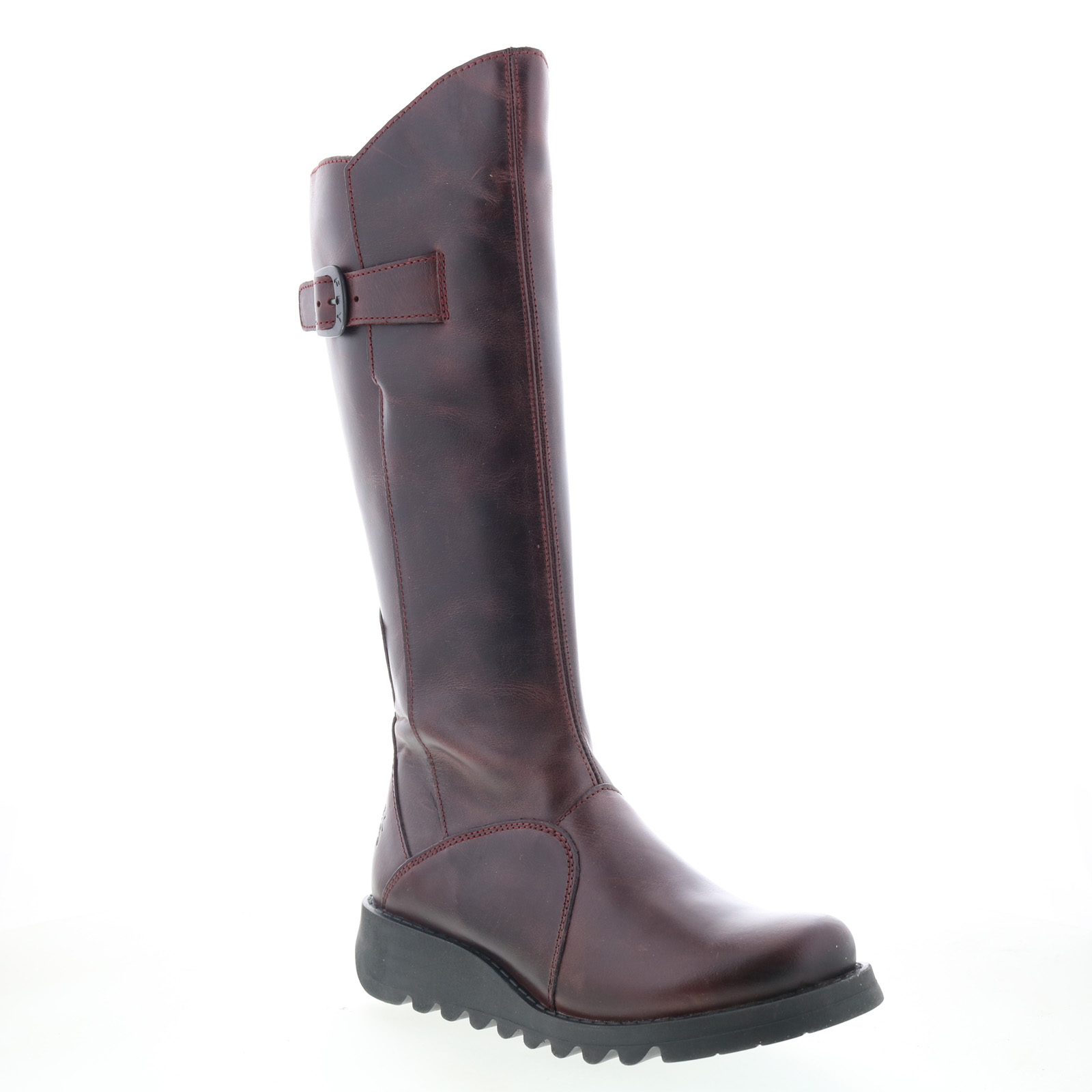 Fly London Tall Leather Boots - Mol, Size EU 38, Wine Fly London Tall Leather Boots - Mol, Size EU 38, Wine