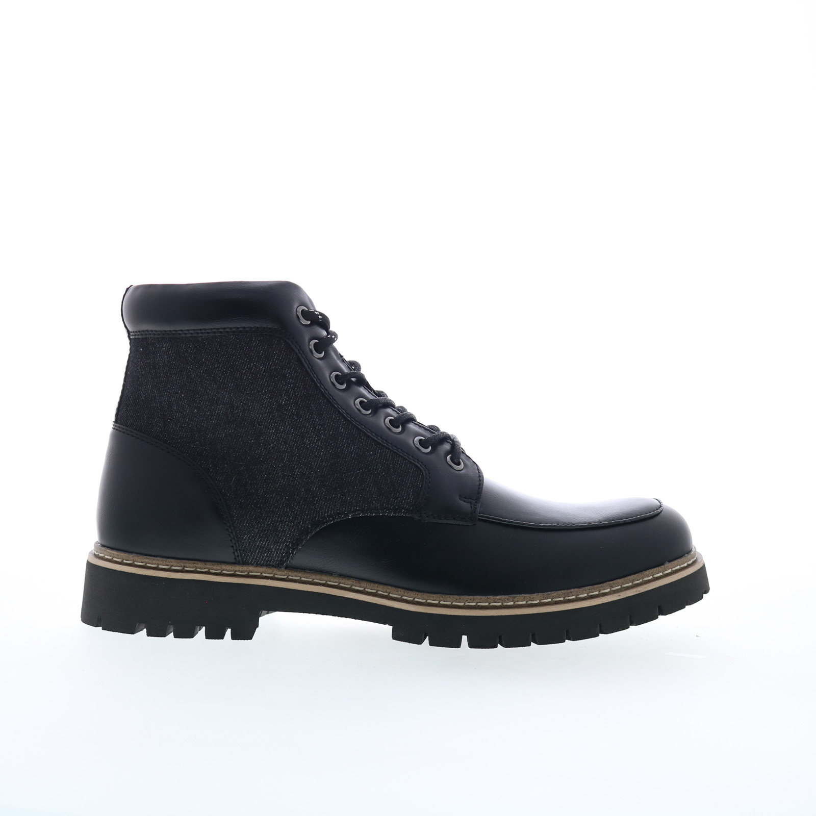 Steve Madden P-Bri Mens Black Leather Lace Up Casual Dress Boots - Picture 2 of 8