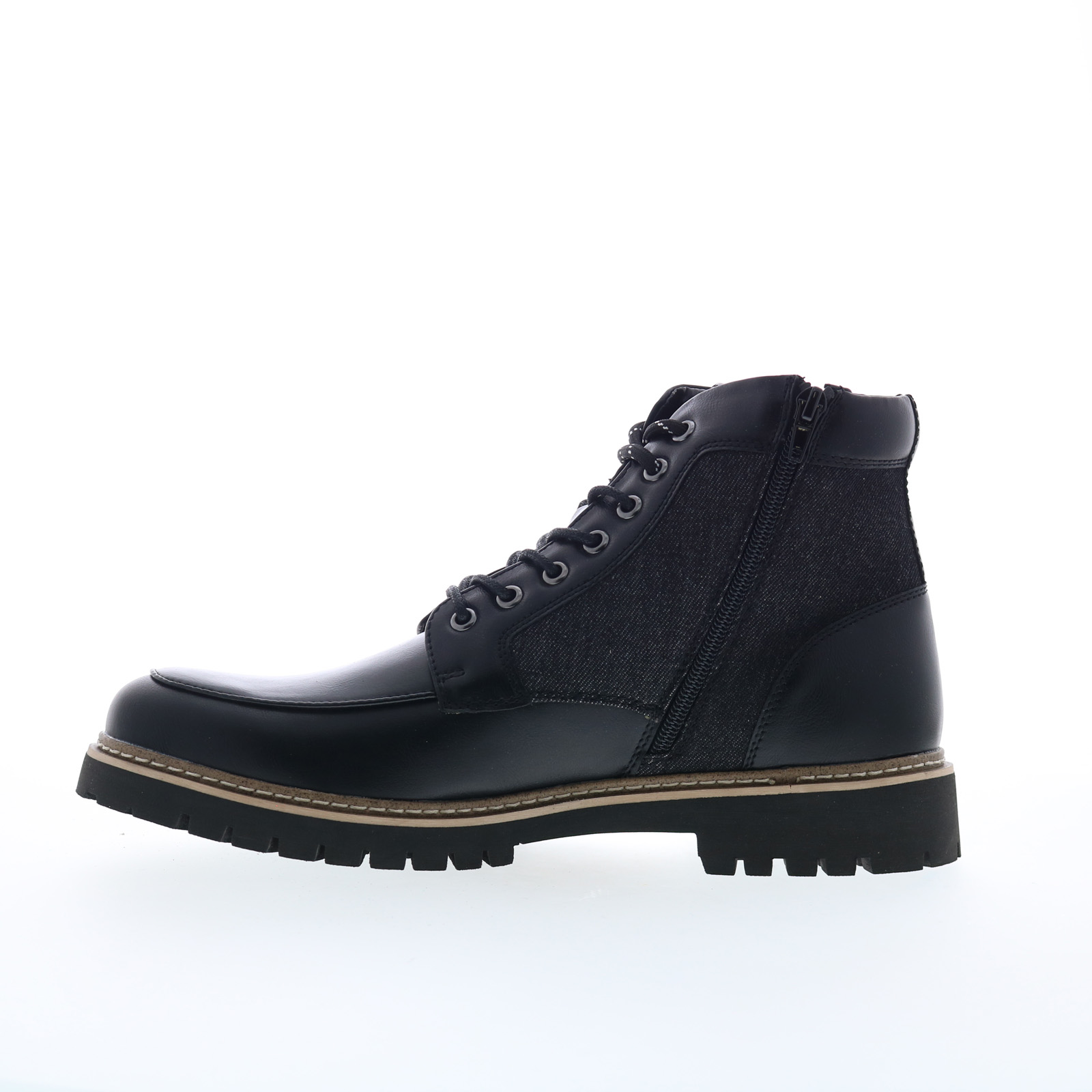 Steve Madden P-Bri Mens Black Leather Lace Up Casual Dress Boots - Picture 3 of 8