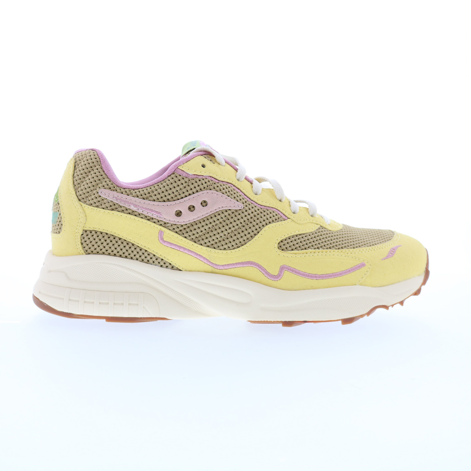 Saucony 3D Grid Hurricane S70747-1 Mens Yellow Lifestyle Trainers Shoes - Picture 2 of 8