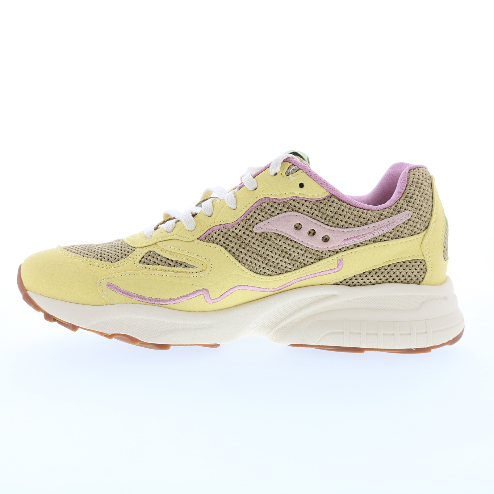Saucony 3D Grid Hurricane S70747-1 Mens Yellow Lifestyle Trainers Shoes - Picture 3 of 8