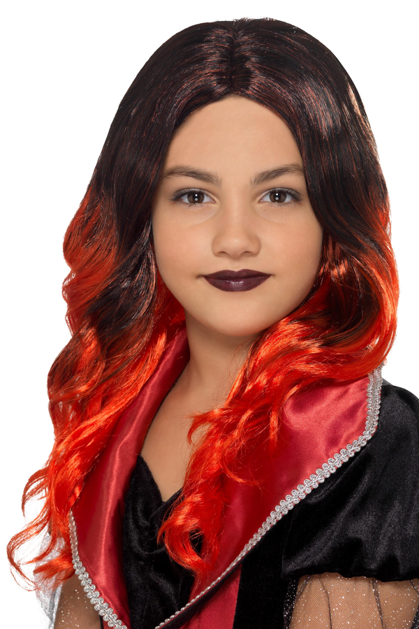Children Witches Wig Black Red Halloween Carnival Accessory Kids