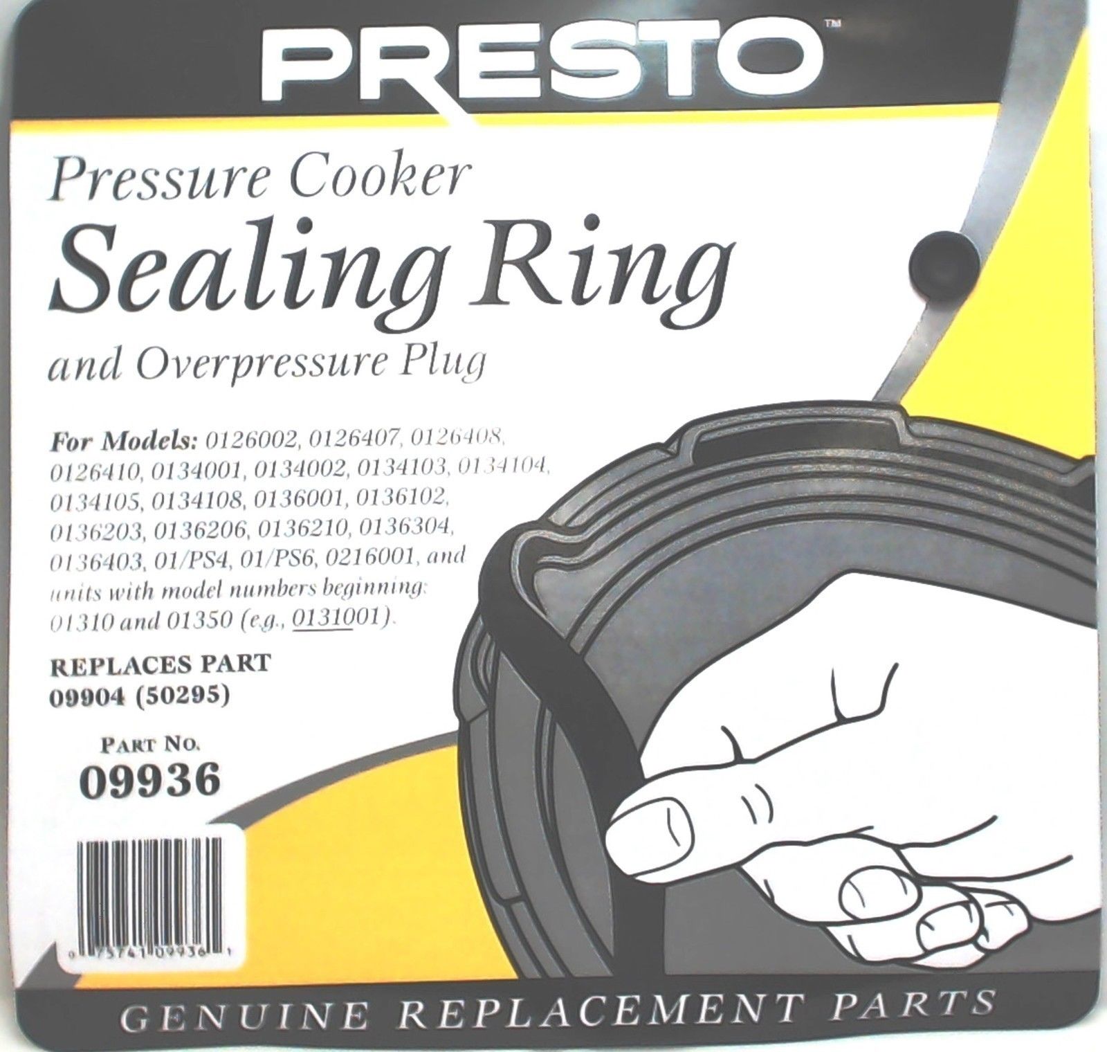 Presto Pressure Cooker Sealing Ring Gasket, 09936 75741099361 eBay