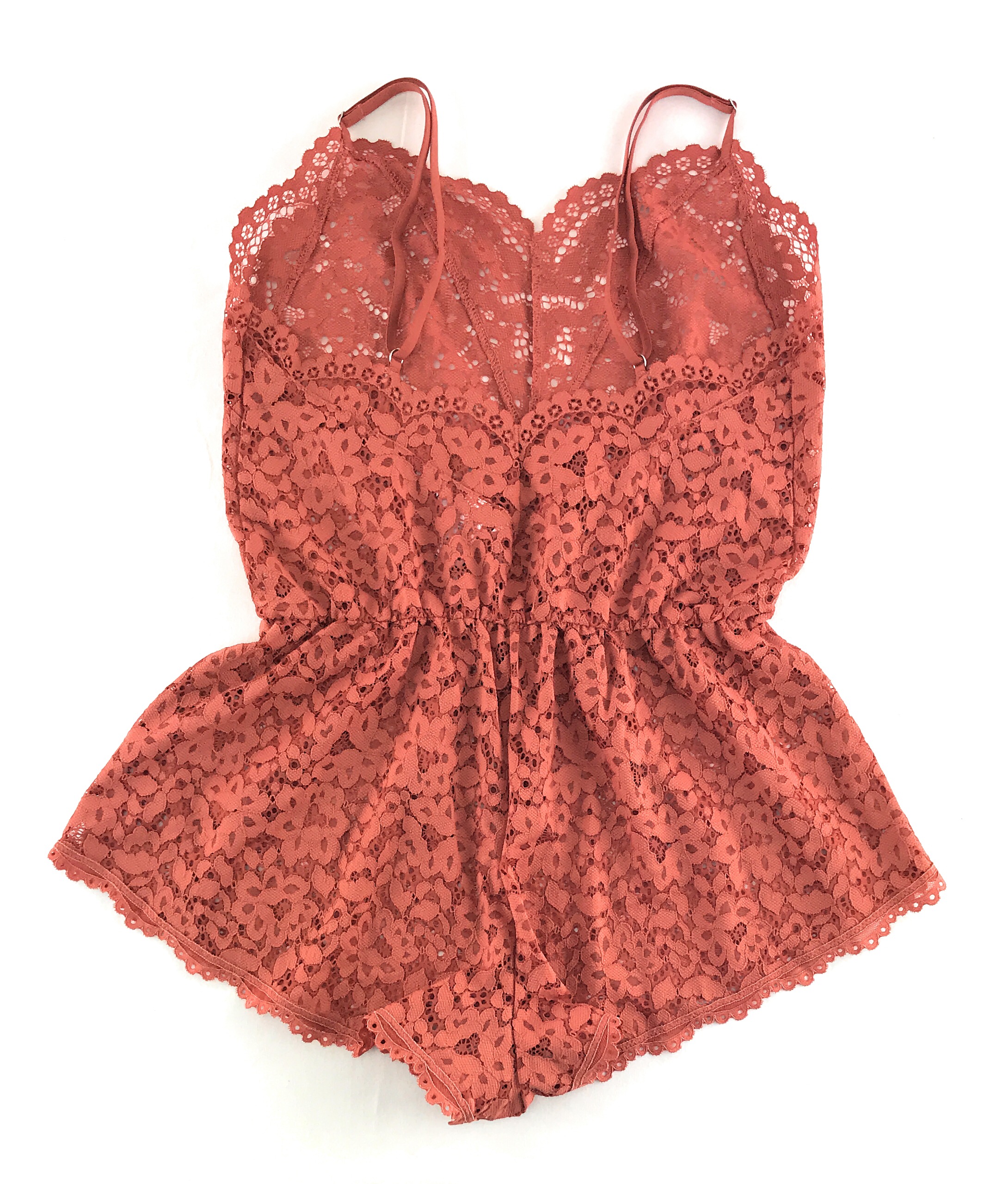 Body by Victoria Ensign Blue Lace Romper X-Small