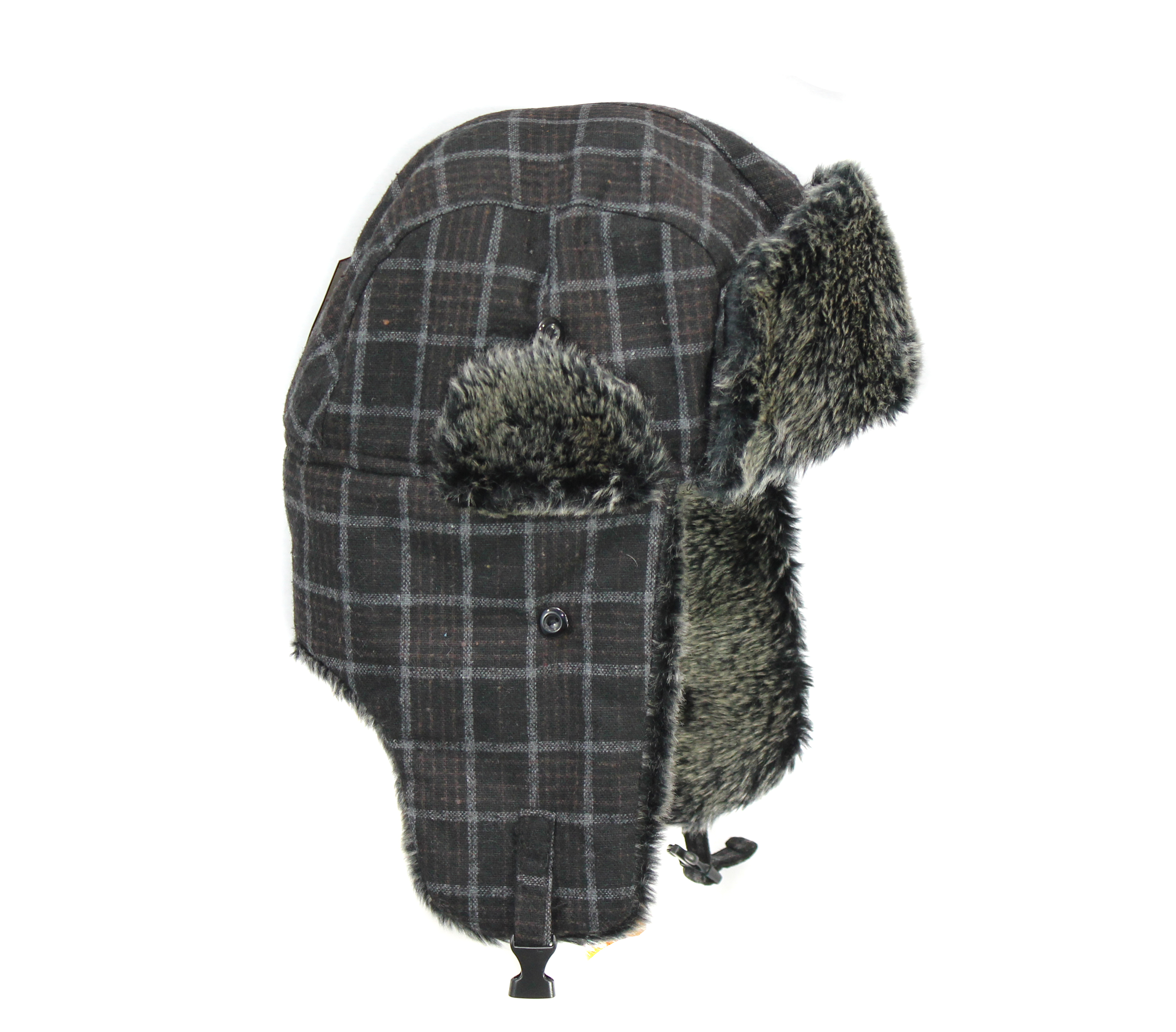 isotoner woodlands mens plaid faux fur trapper hat