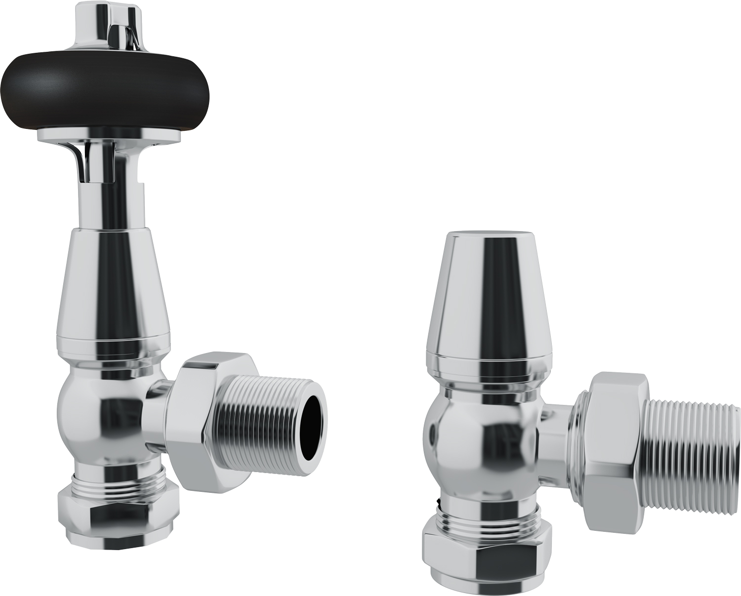 Thermostatic TRV Radiator Valves 1/2" x 15mm Angled/Corner *TRV Pack