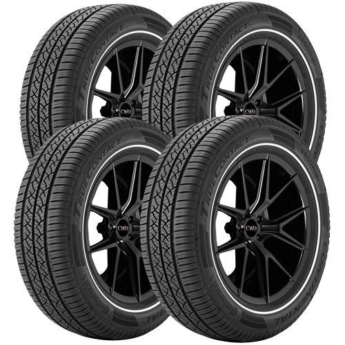 (QTY 4) 225/60R16 Continental True Contact Tour 98T SL White Wall Tires