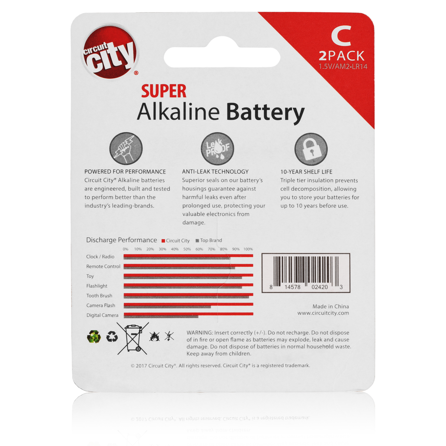 Baterías alcalinas de rendimiento mejorado Circuit City de 2 celdas C y 2 celdas D - Imagen 3 de 7