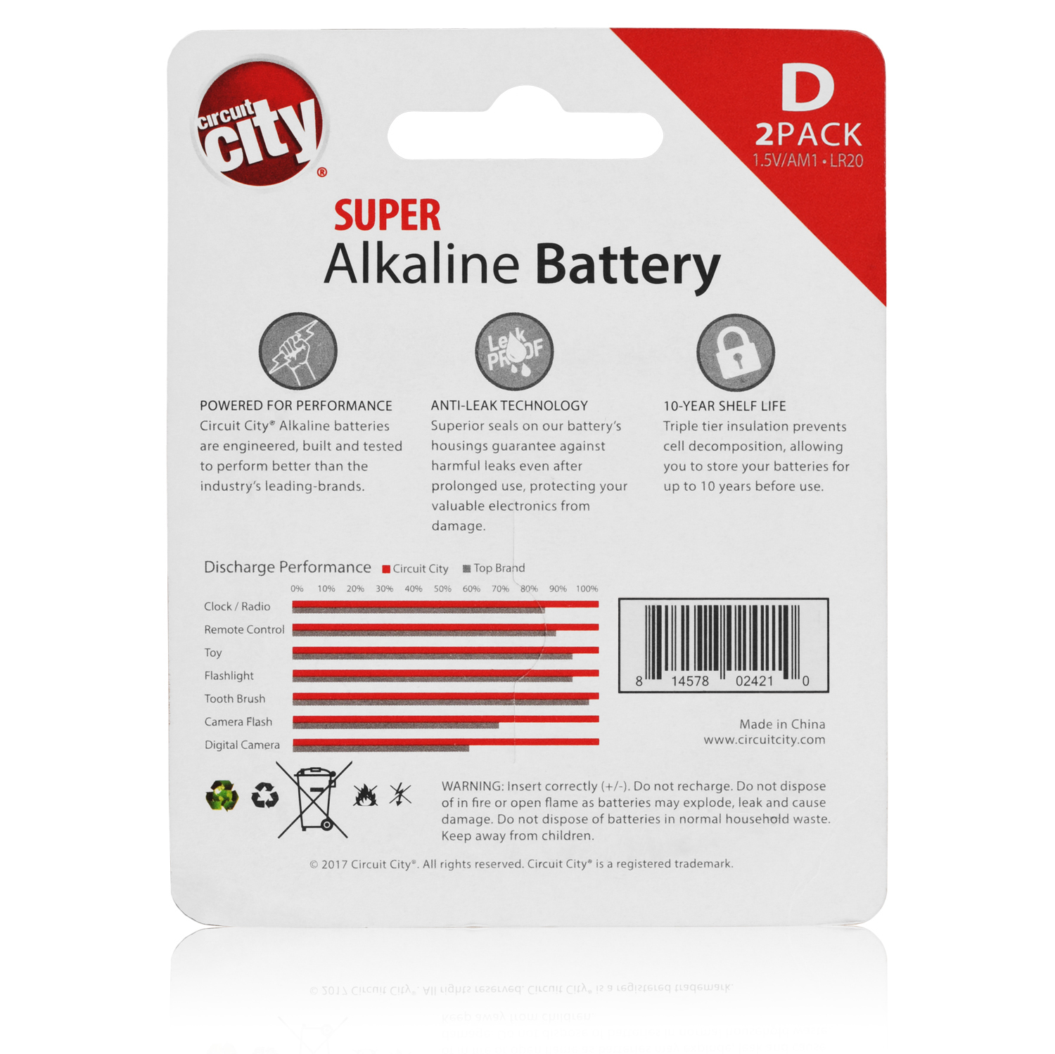 Baterías alcalinas de rendimiento mejorado Circuit City de 2 celdas C y 2 celdas D - Imagen 6 de 7
