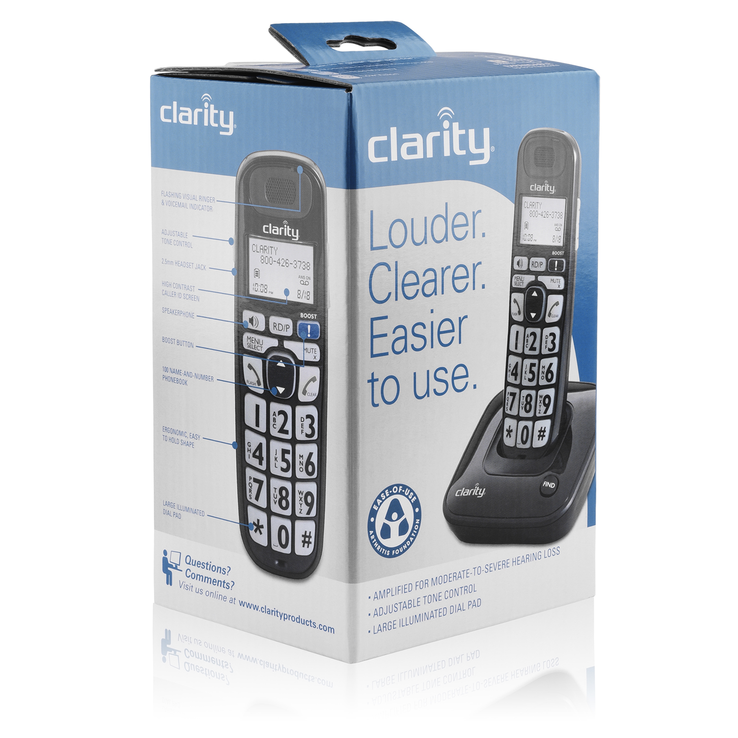 Clarity 53703.000 D703 Moderate Hearing Loss Digital Cordless Phone