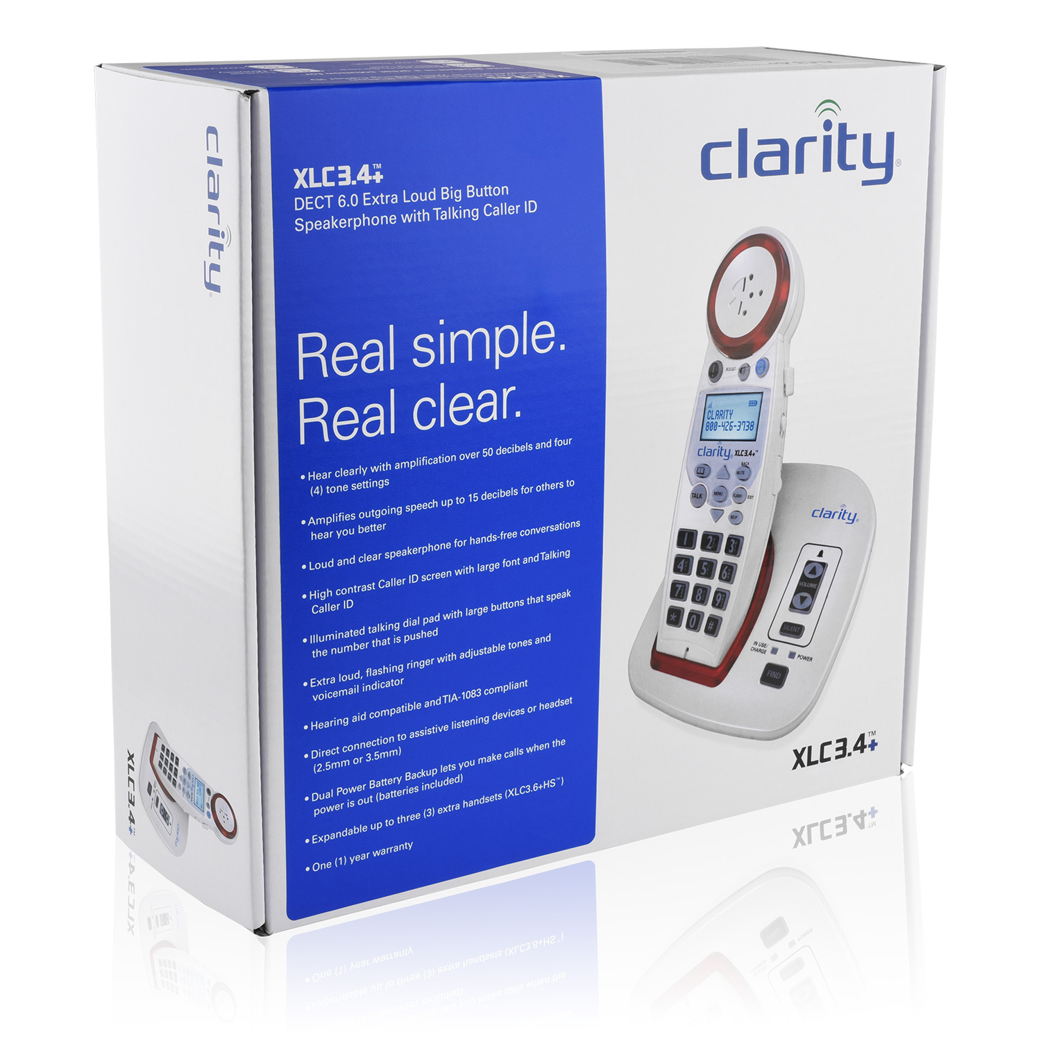 Clarity 59234.001 XLC3.4+ Severe Hearing Loss Ampified Cordless Phone