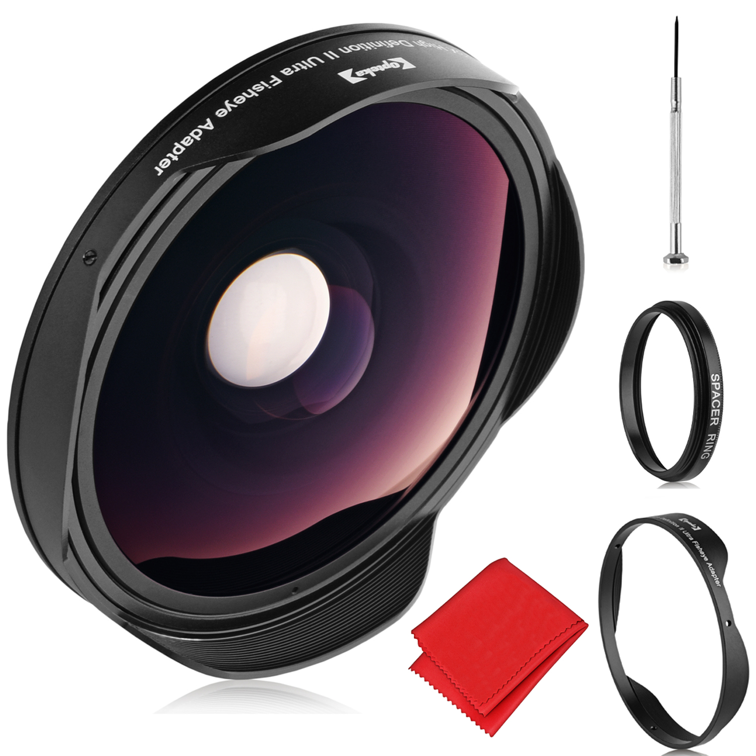 Opteka .3x Fisheye Lens for Canon Sony JVC 37mm Threaded Video Camera