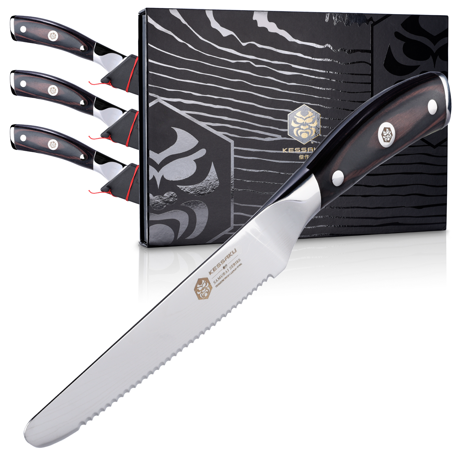 Kessaku Steak Knife 4 Piece Set Samurai Series Japanese Etched Hc Steel 5 842984127140 Ebay