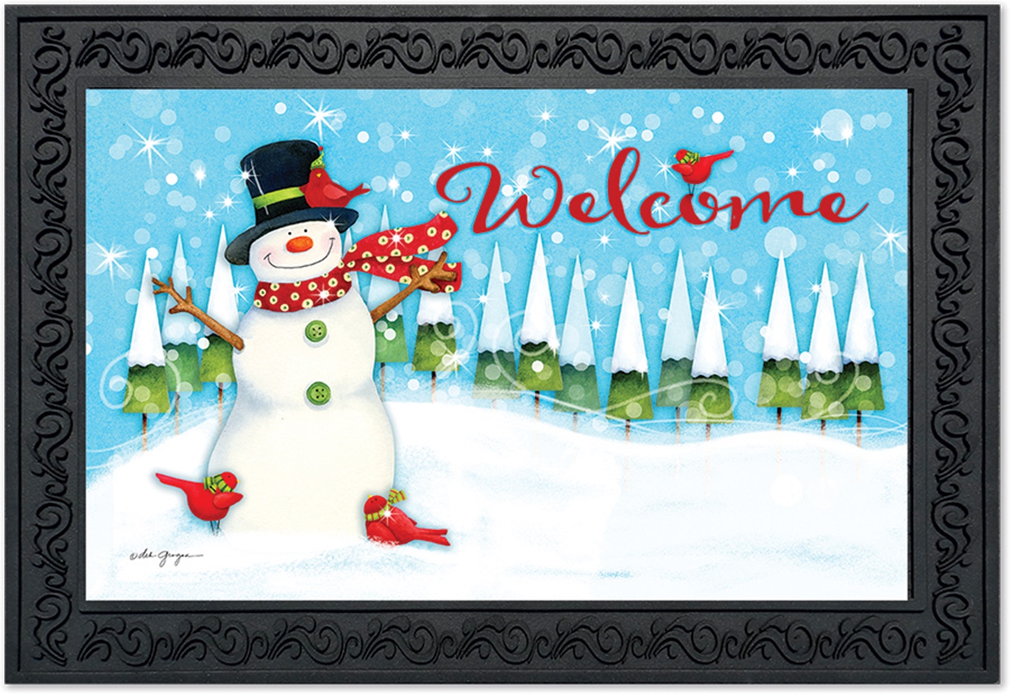 Winter Snowman Doormat Snow Indoor Outdoor 18" x 30" Briarwood