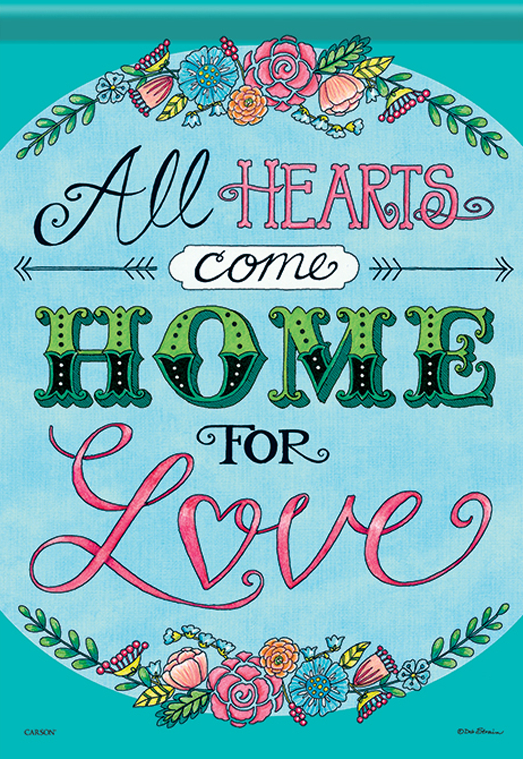 All Hearts Come Home Garden Flag Inspirational Floral Flower Banner 12.5/"x18/"