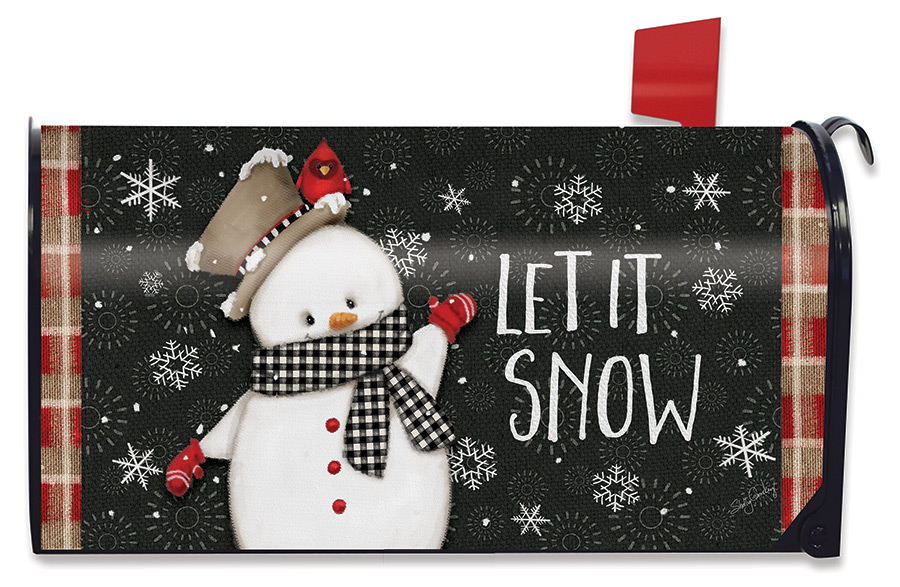 Celebrate Winter Snowman Mailbox Cover Primitive Standard