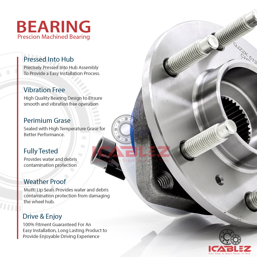 2x 2006 Pontiac Montana Front Wheel Hub Bearing Assembly 6 Stud ABS