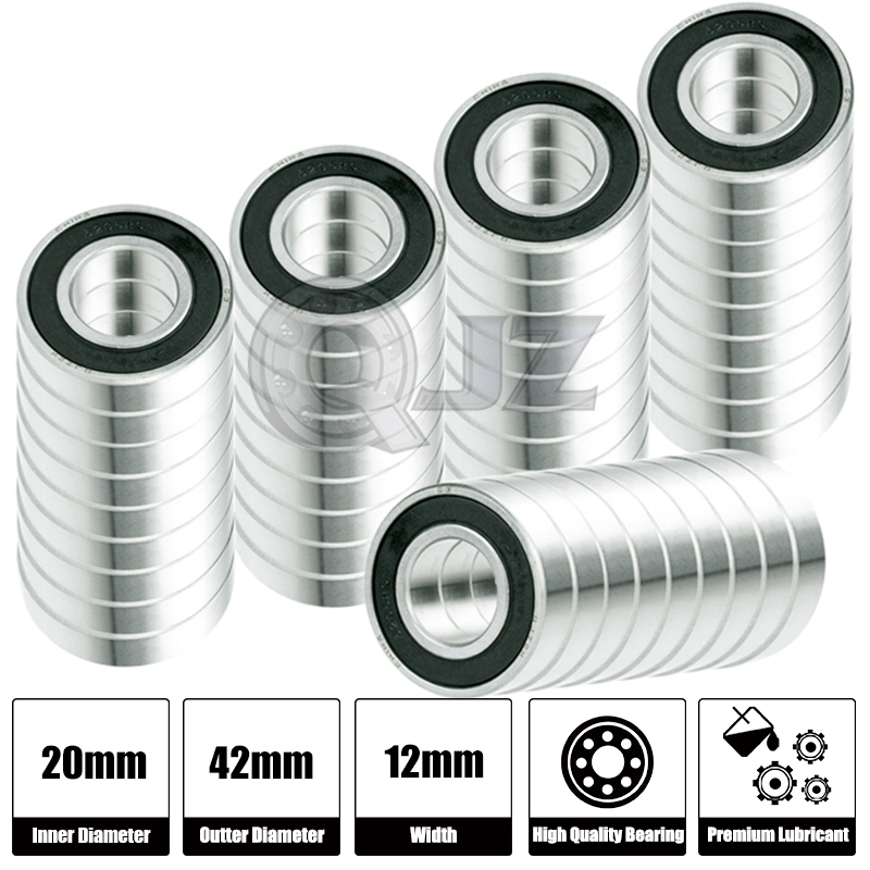 50x 6004-2RS Ball Bearing 20mm x 42mm x 12mm Rubber Sealed Premium RS 2RS NEW