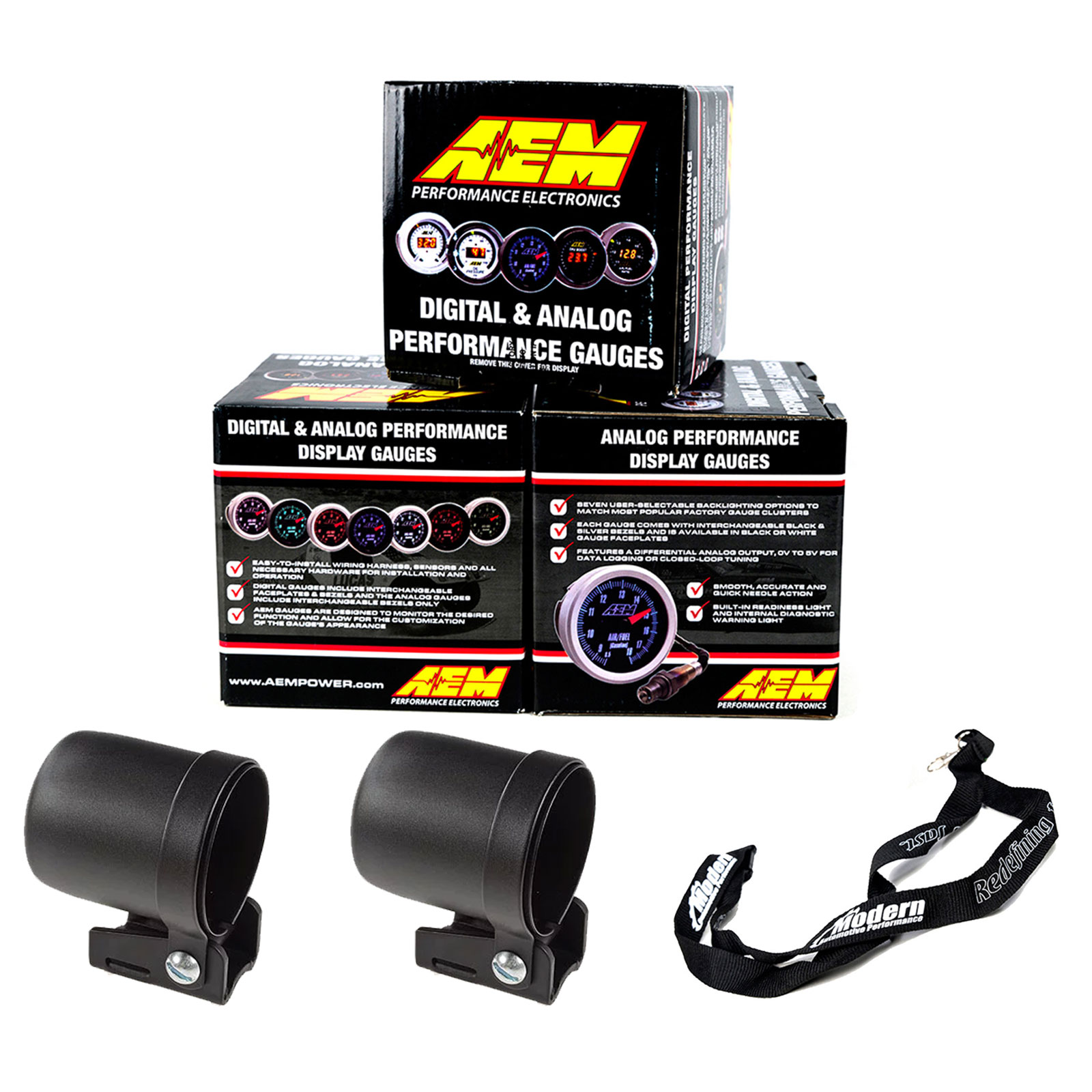 AEM 52mm Gauge Kit AFR Wideband & Oil Pressure & Boost 30-35 w