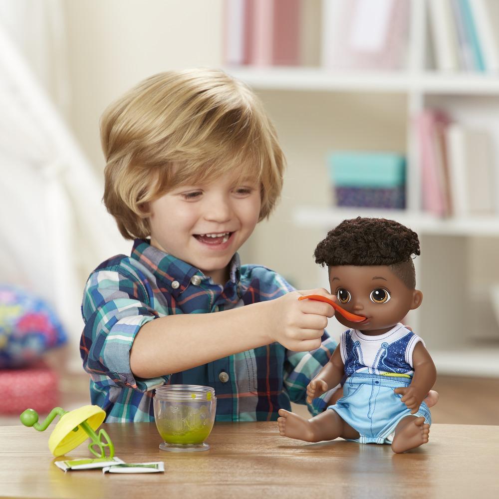 Baby Alive Sweet Spoonfuls Baby Doll Boy Black Curly Hair eBay