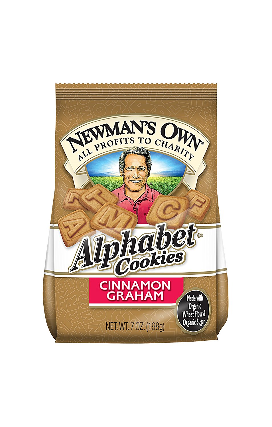 Newman's Own Organics Alphabet Cookies Cinnamon Graham Case of 6