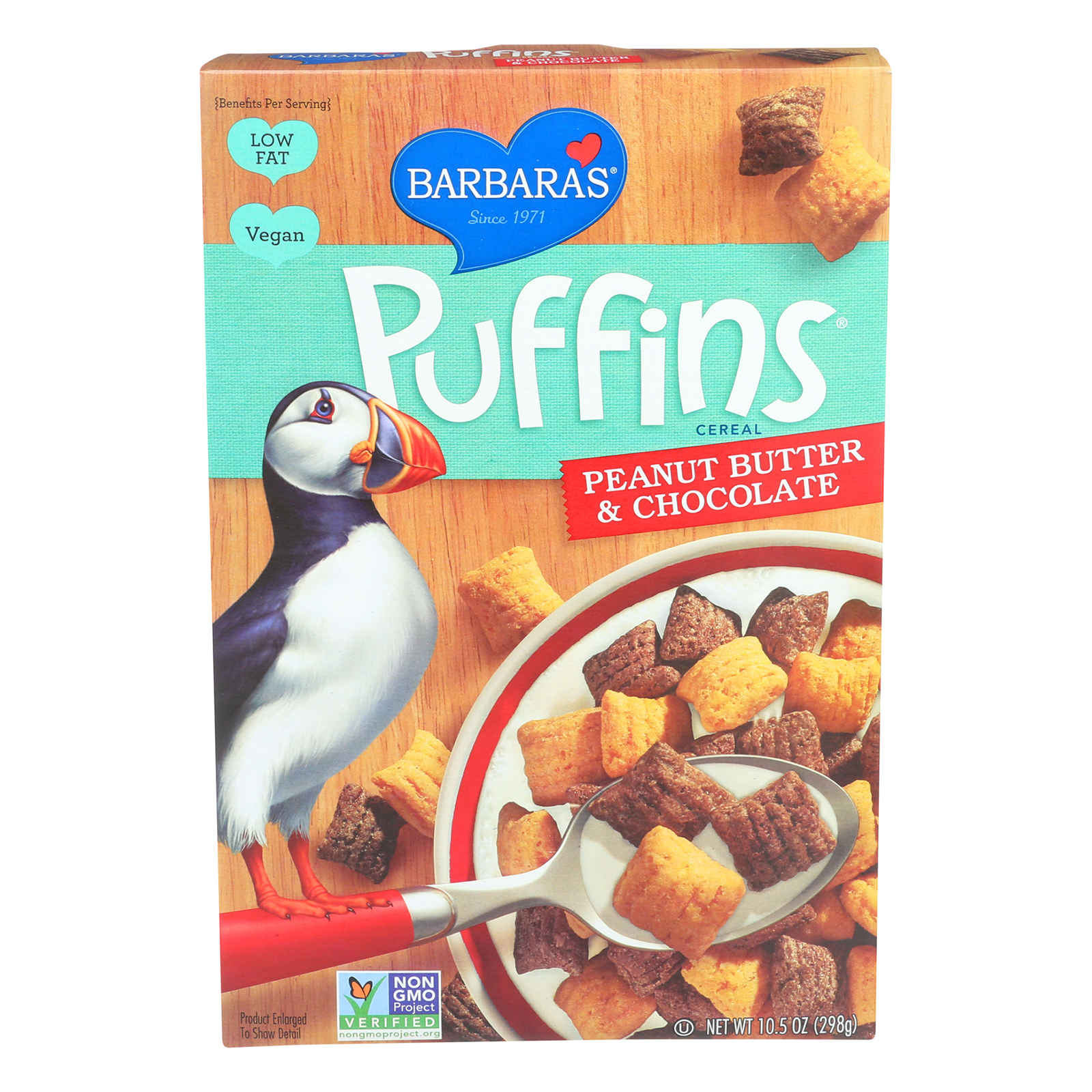 Barbara's Bakery Puffins Cereal Peanut Butter & Chocolate Case of 12